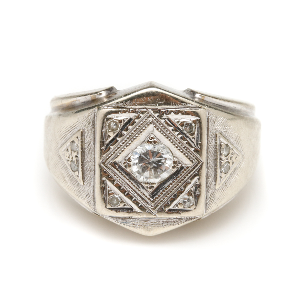 TRU-BLU 14K White Gold Diamond Ring