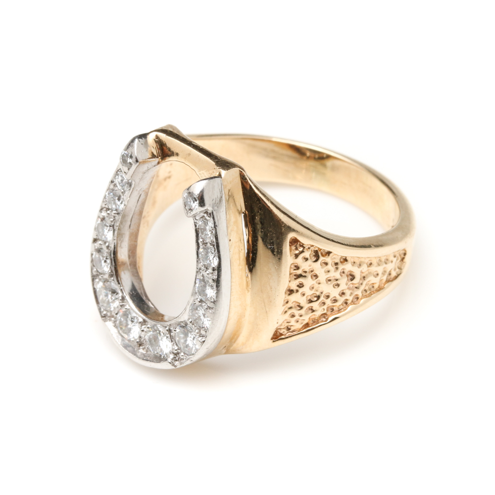 14K Yellow and White Diamond Ring