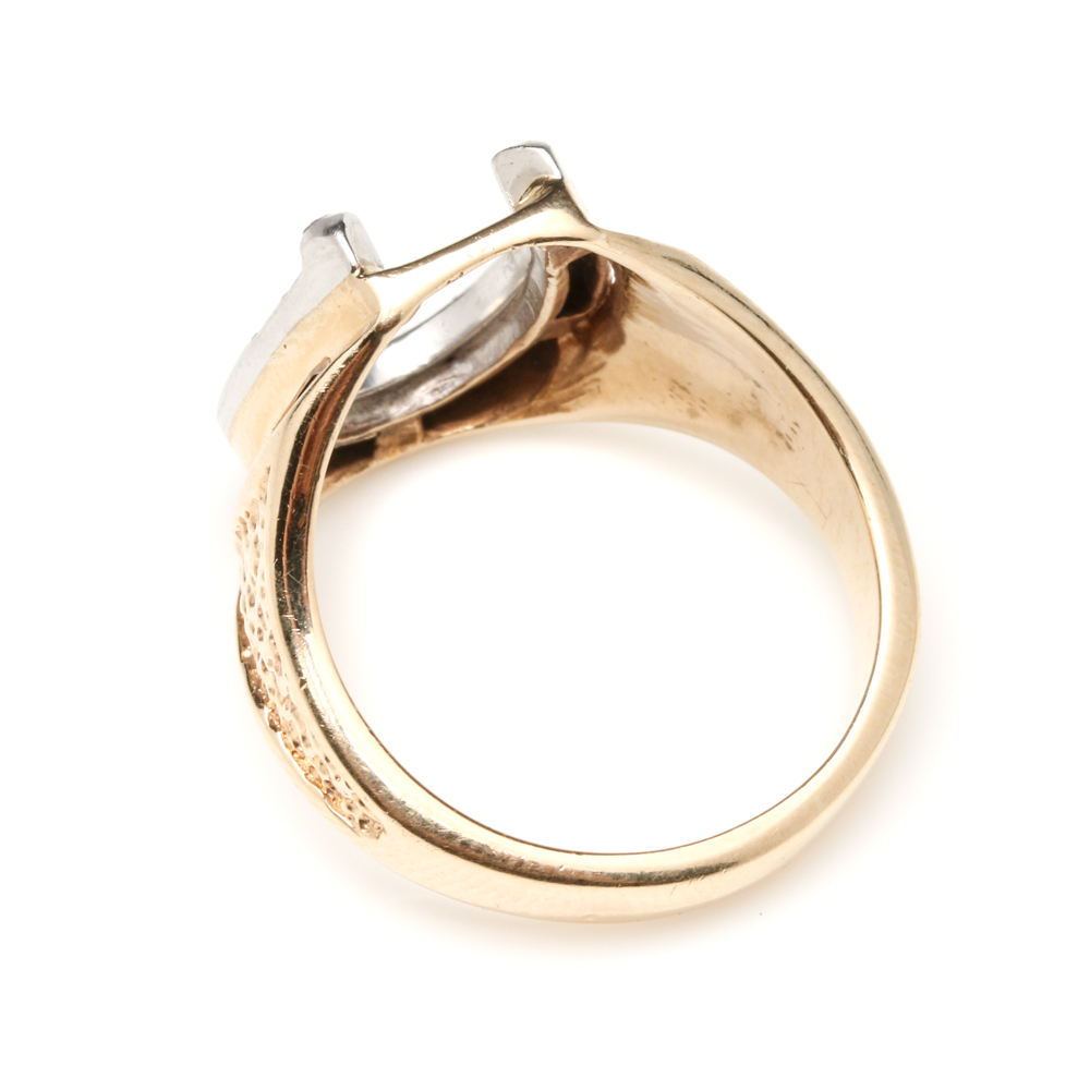 14K Yellow and White Diamond Ring