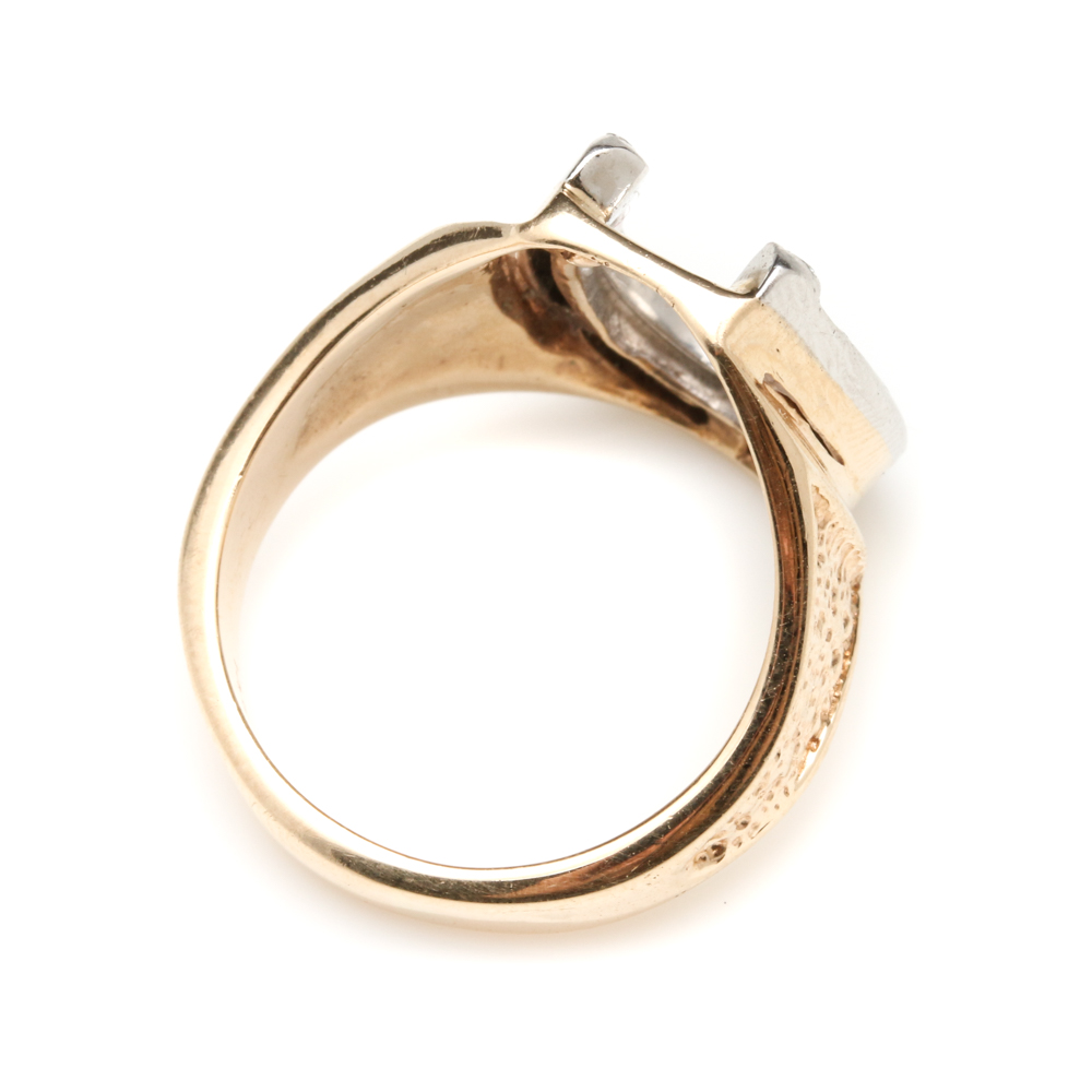 14K Yellow and White Diamond Ring