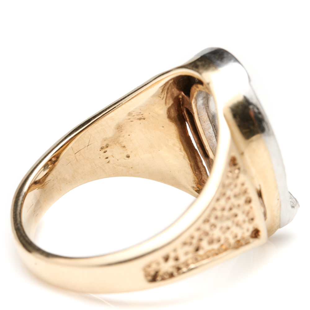 14K Yellow and White Diamond Ring