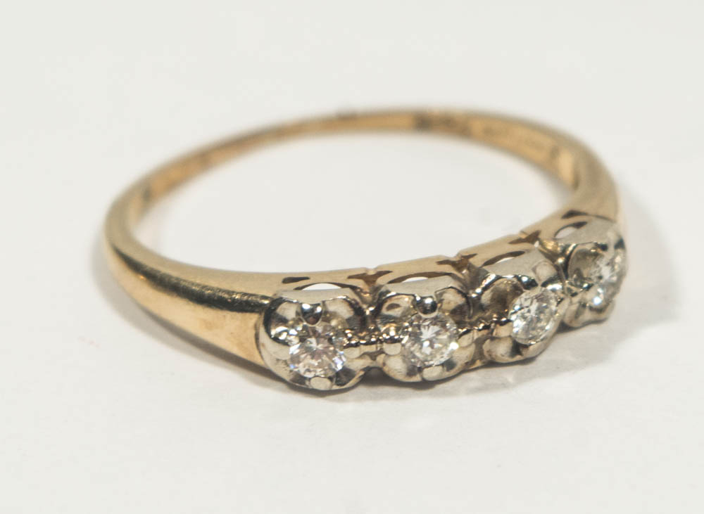 14K Yellow Gold & Diamond Bridal Set