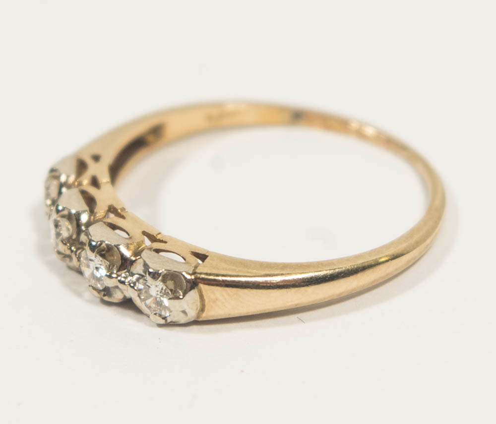 14K Yellow Gold & Diamond Bridal Set