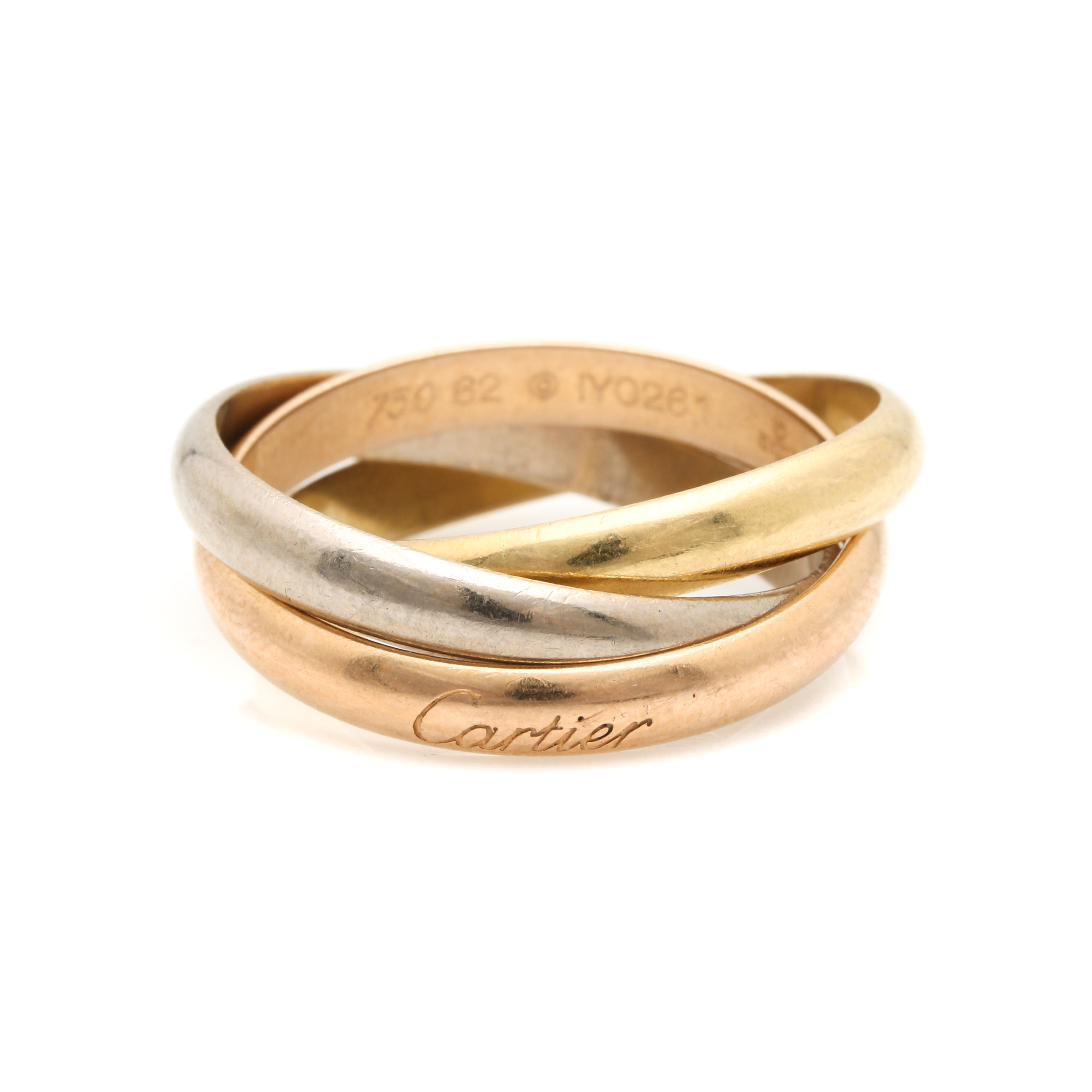 "Trinity De Cartier" Tri Gold Rolling Ring