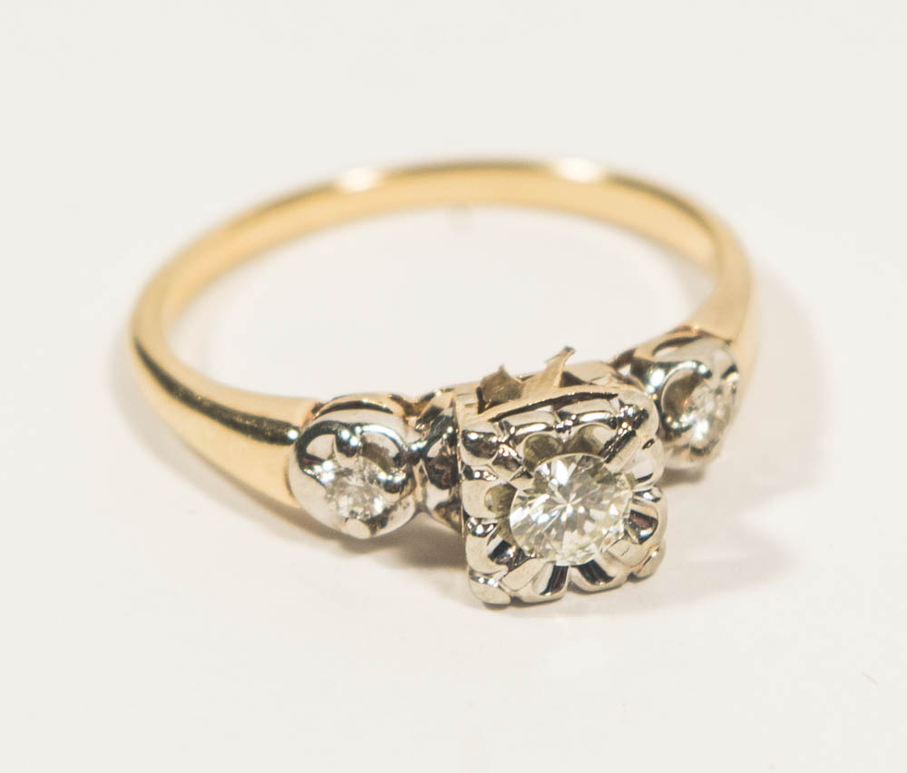 14K Yellow Gold & Diamond Bridal Set