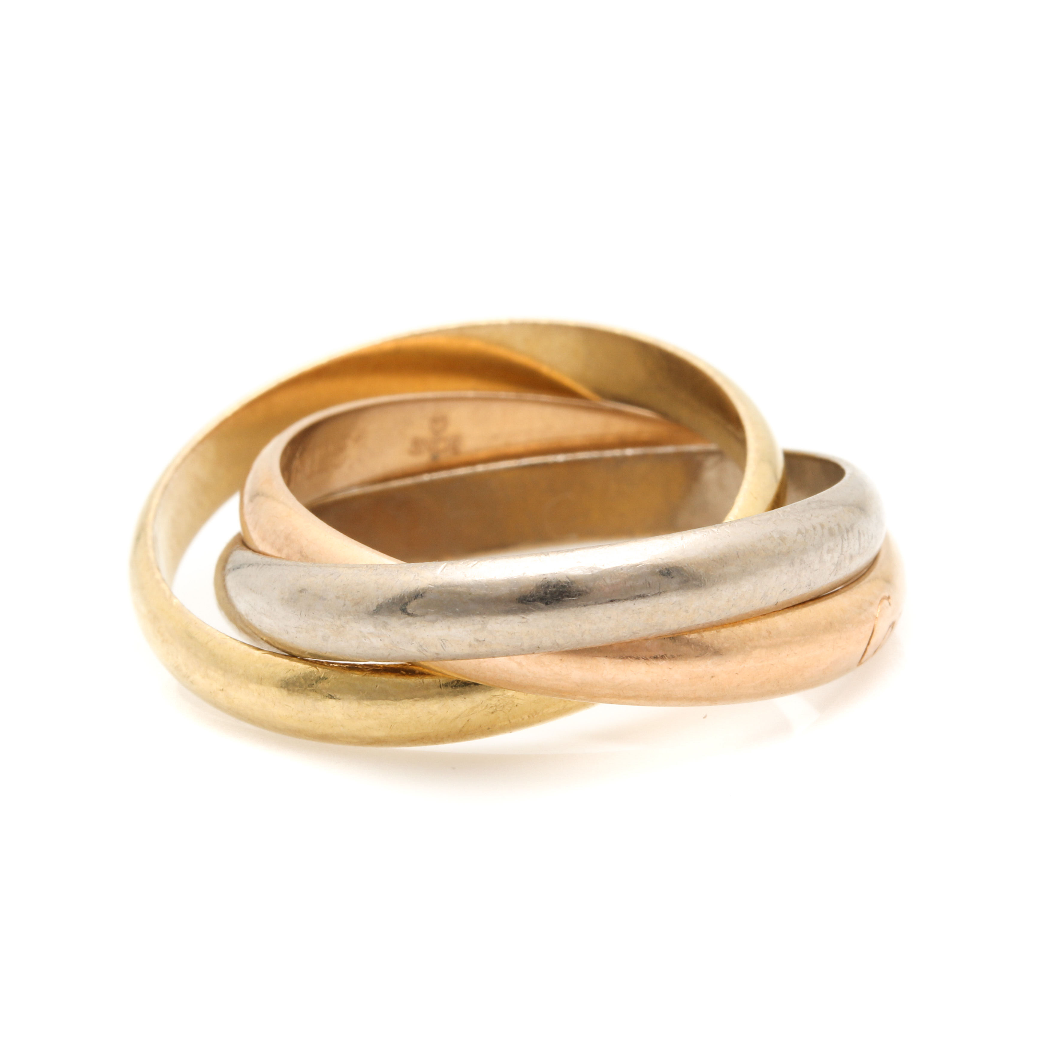 "Trinity De Cartier" Tri Gold Rolling Ring