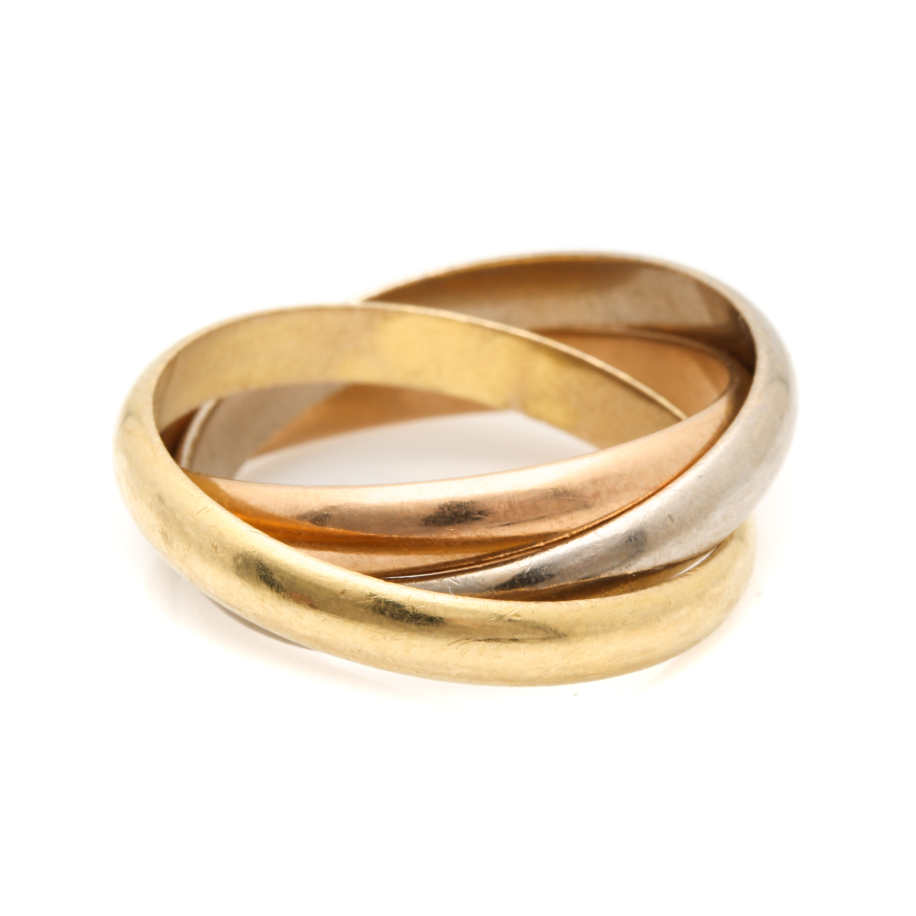 "Trinity De Cartier" Tri Gold Rolling Ring