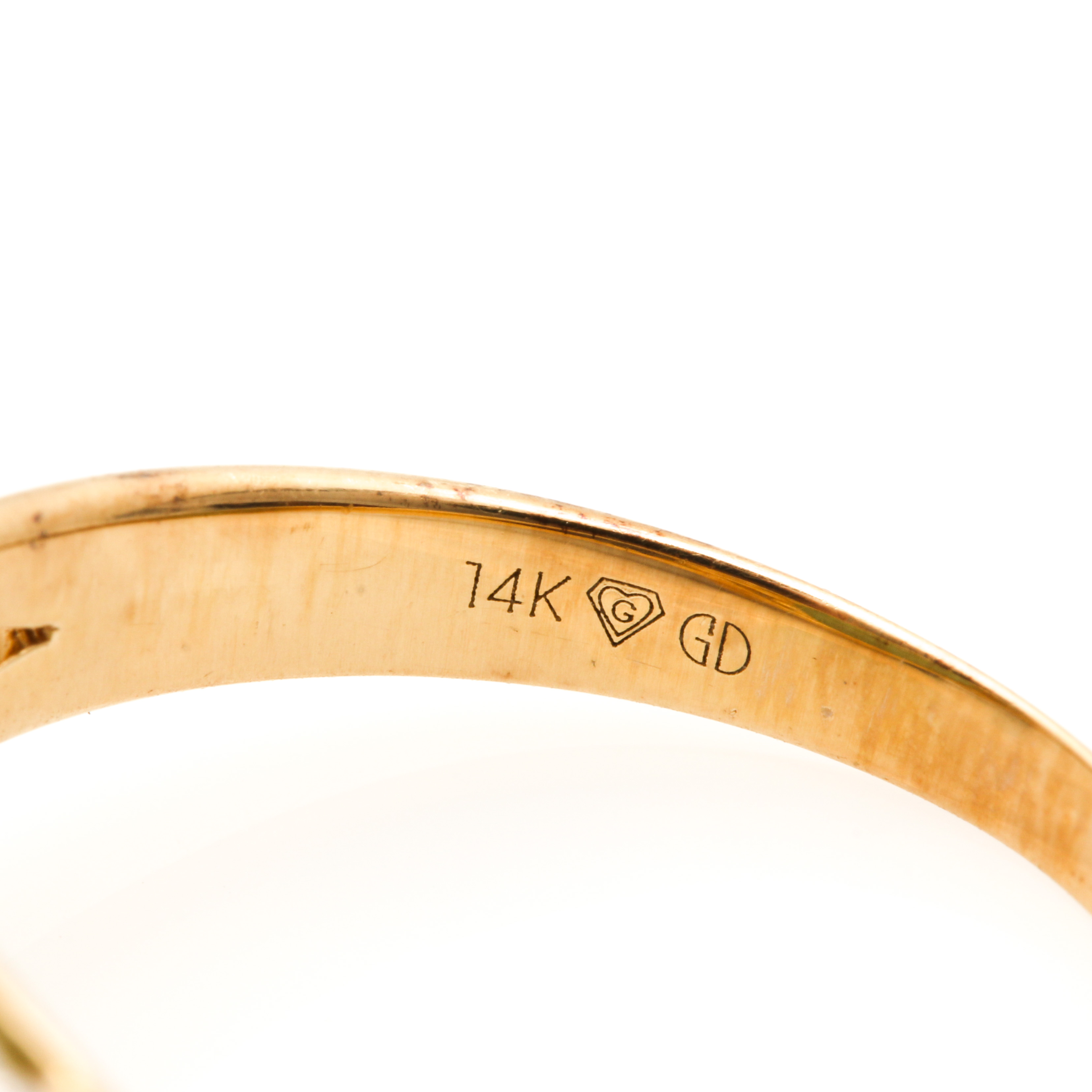 14K Yellow Gold Jadeite and Diamond Ring