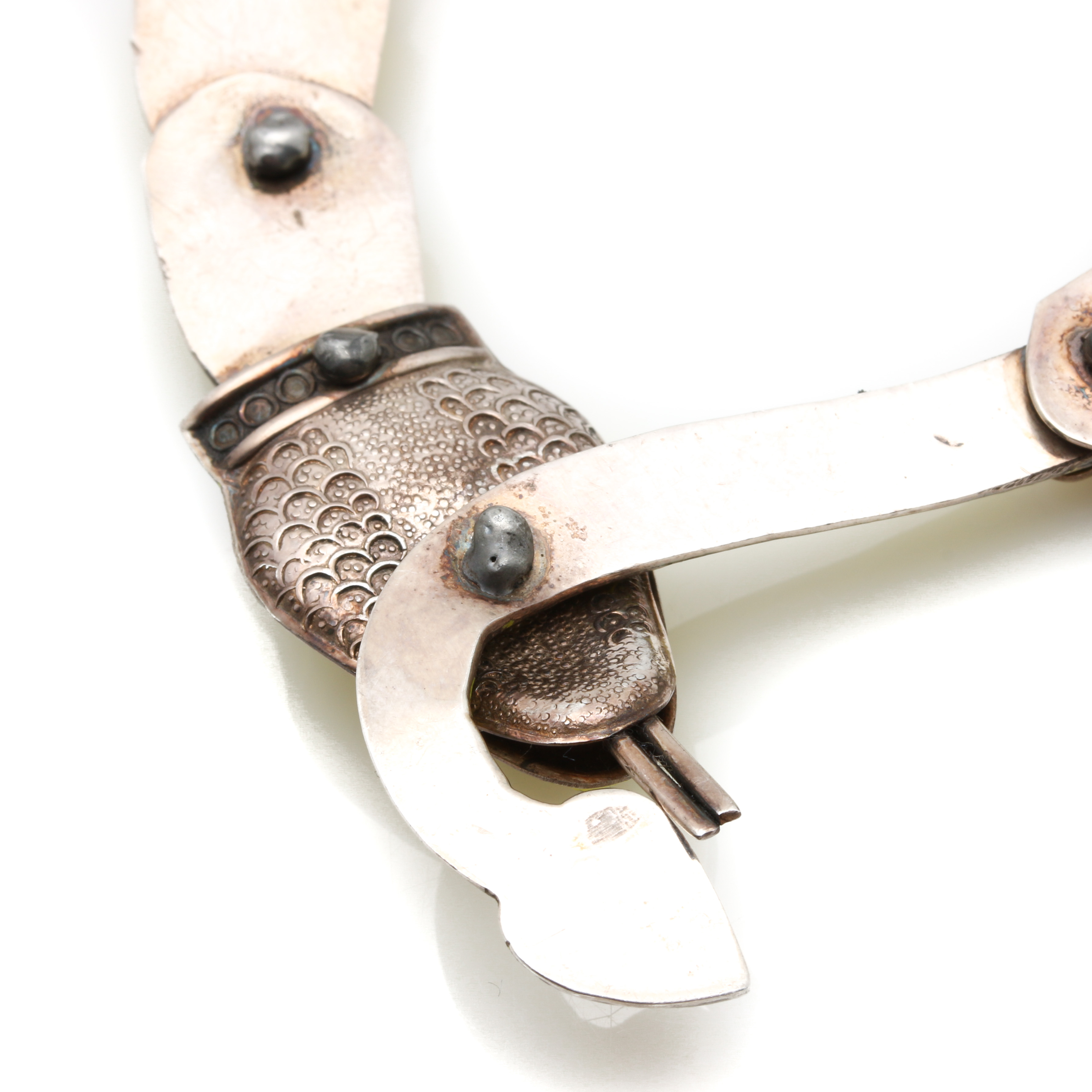 Sterling Silver Enamel Articulated Snake Necklace