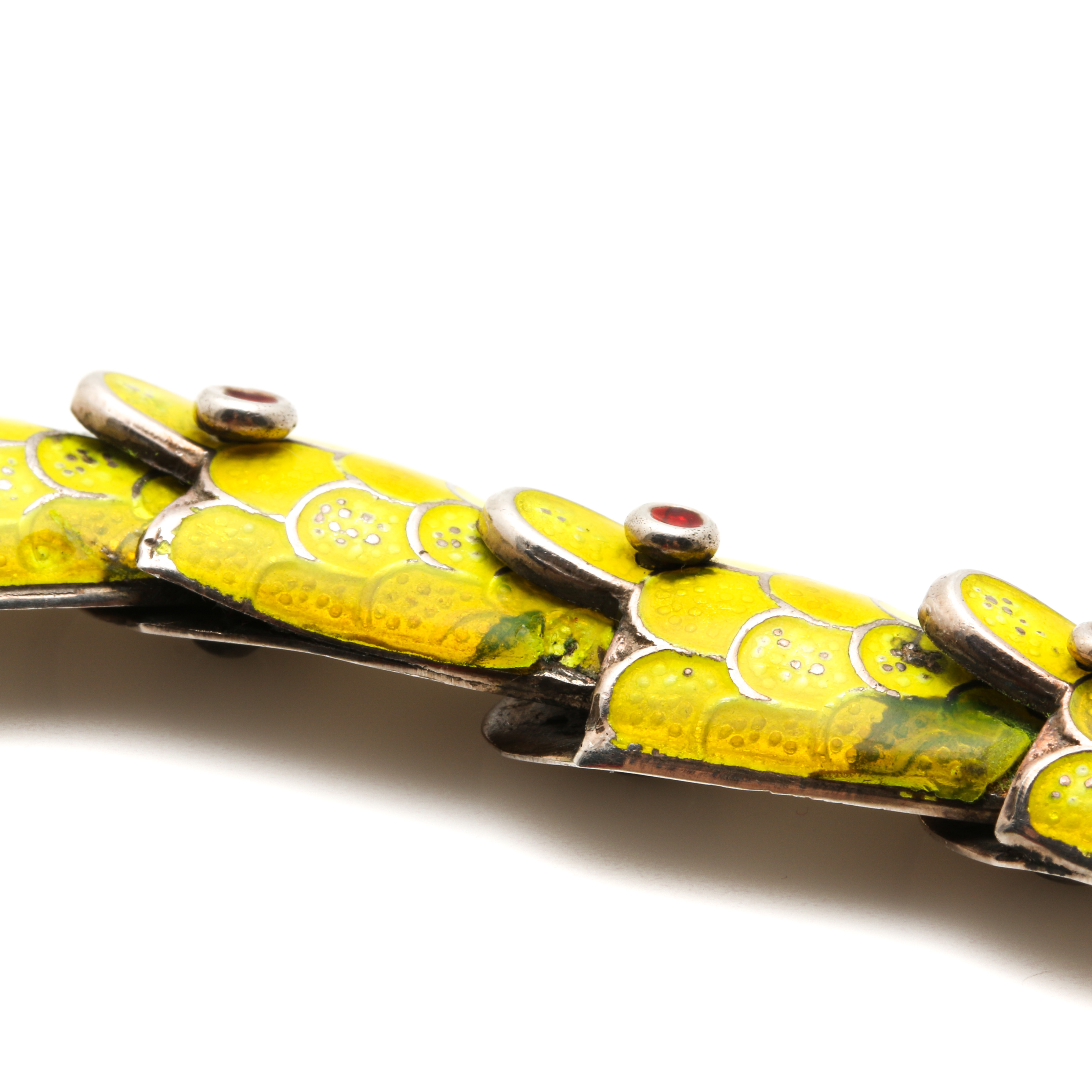 Sterling Silver Enamel Articulated Snake Necklace