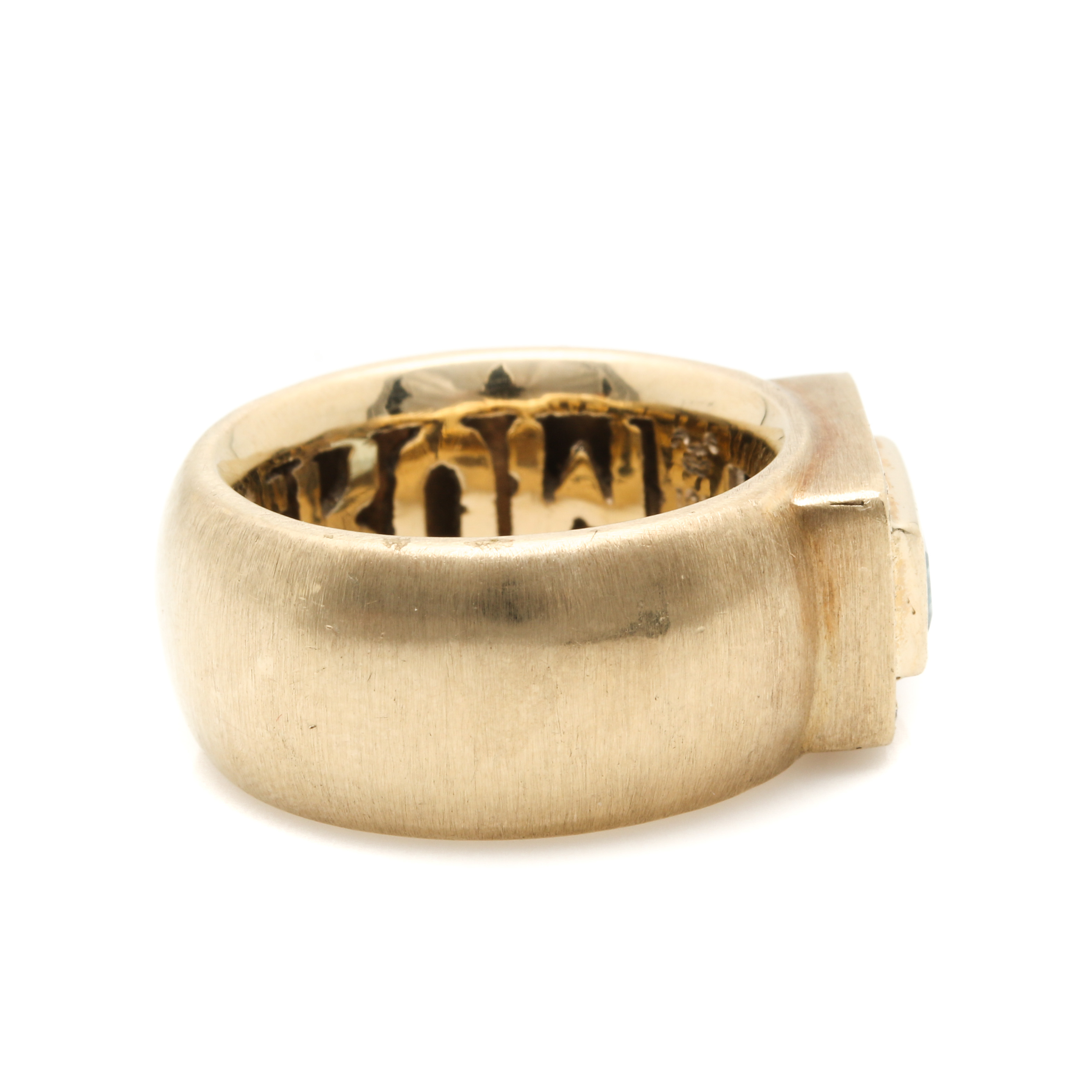 18K Yellow Gold Topaz and Diamond Ring