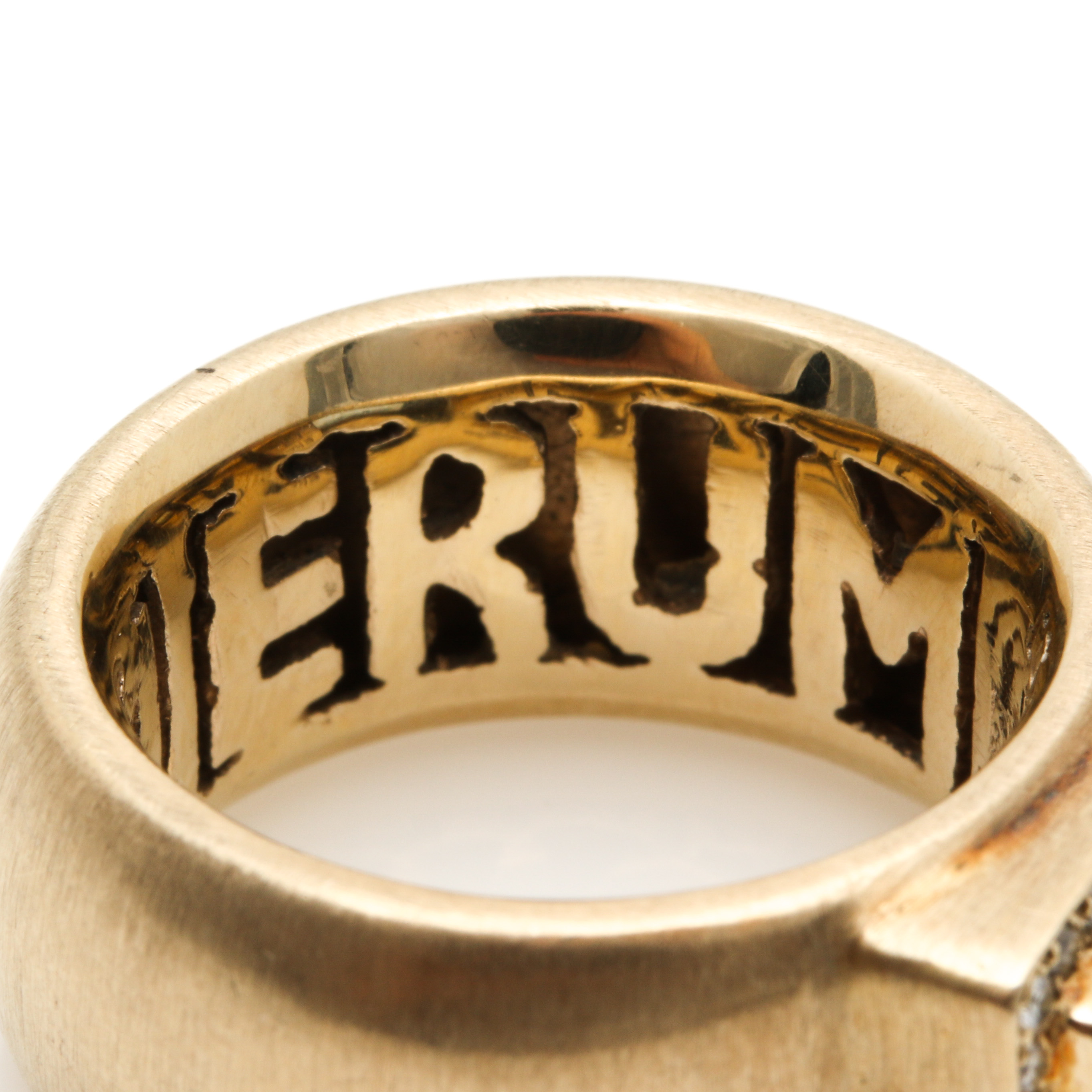 18K Yellow Gold Topaz and Diamond Ring