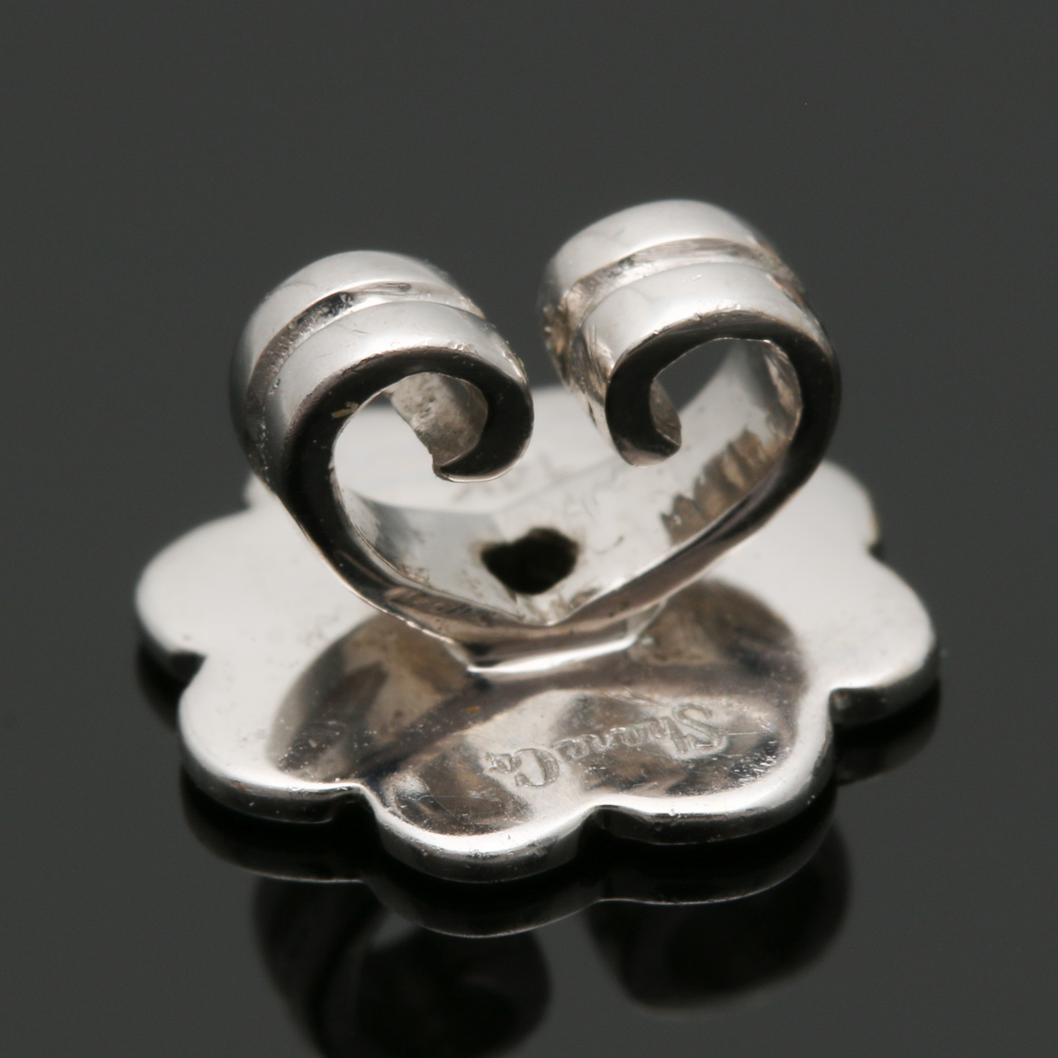 14K White and Rose Gold Diamond Half Hoop Earrings