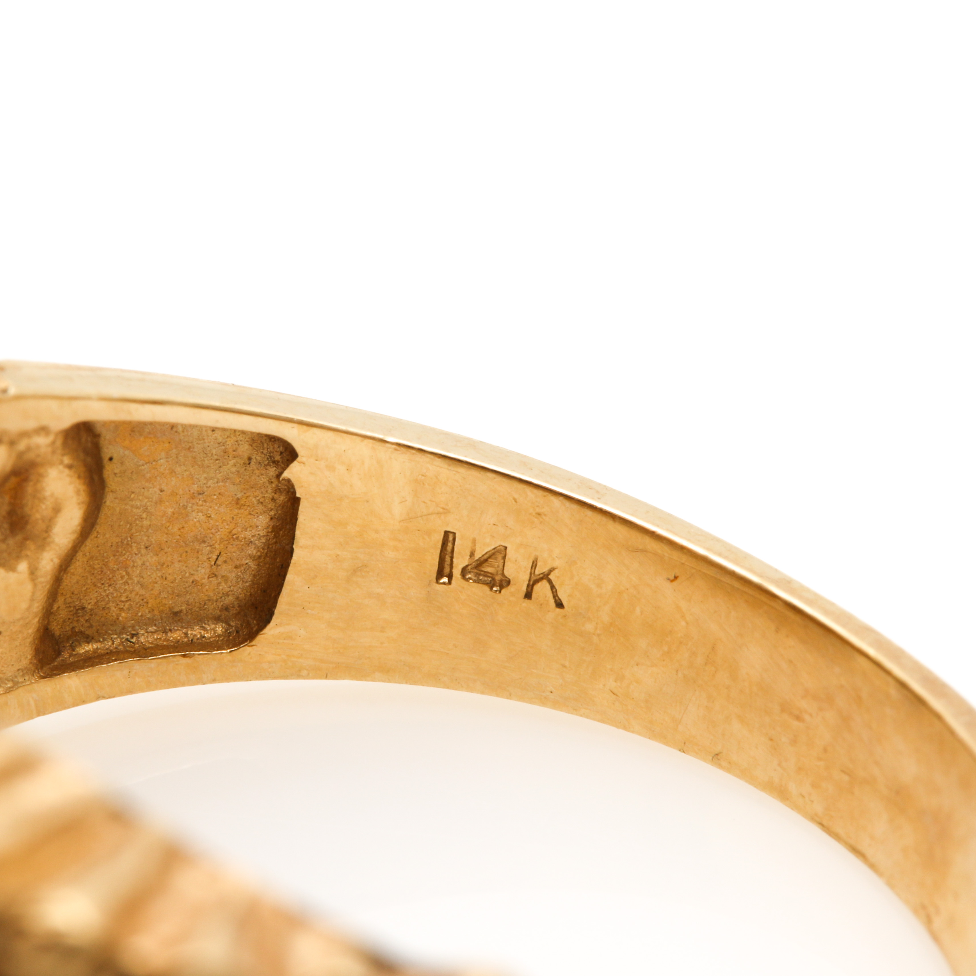 14K Yellow Gold Nugget Diamond Ring