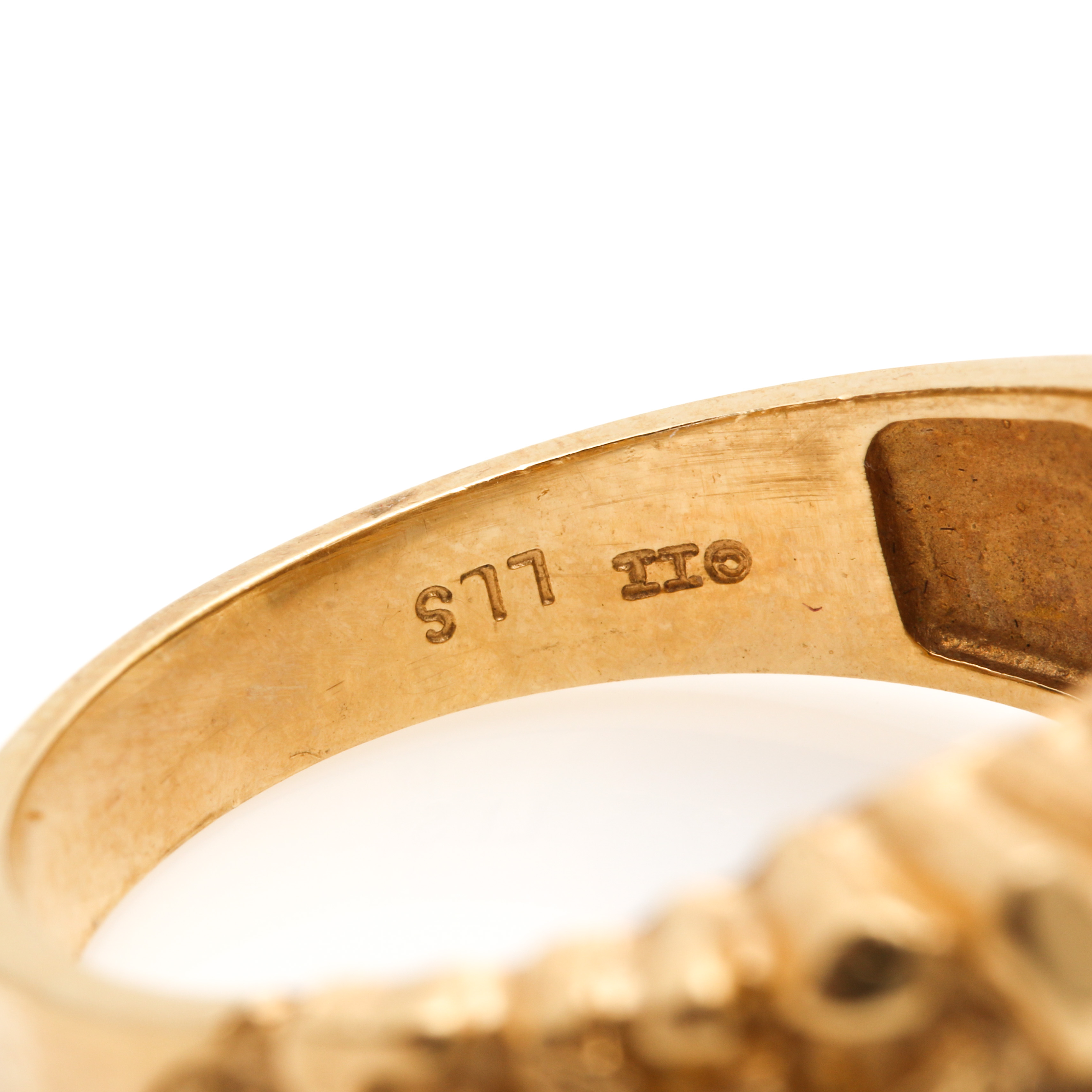 14K Yellow Gold Nugget Diamond Ring