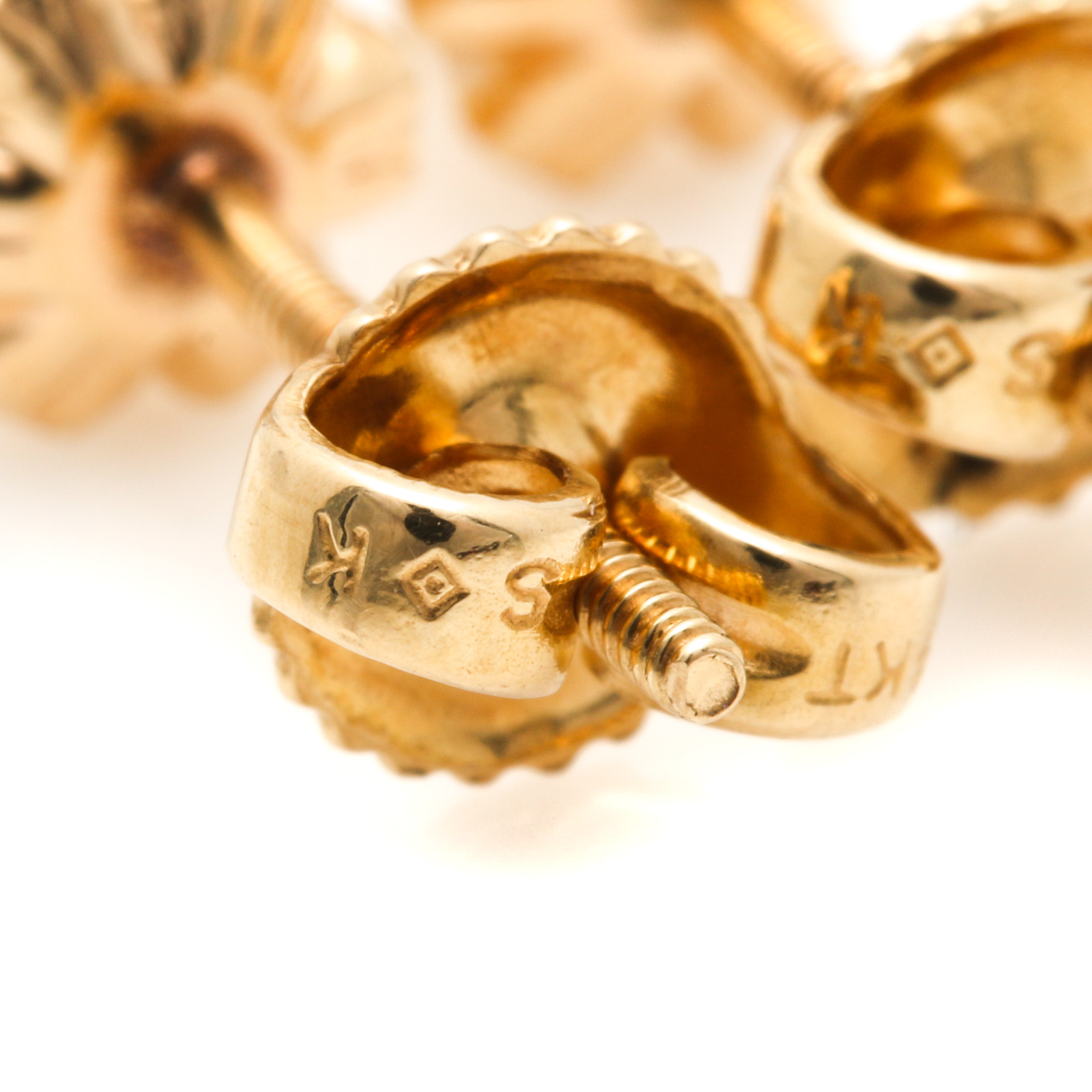 14K Yellow Gold Diamond Solitaire Earrings