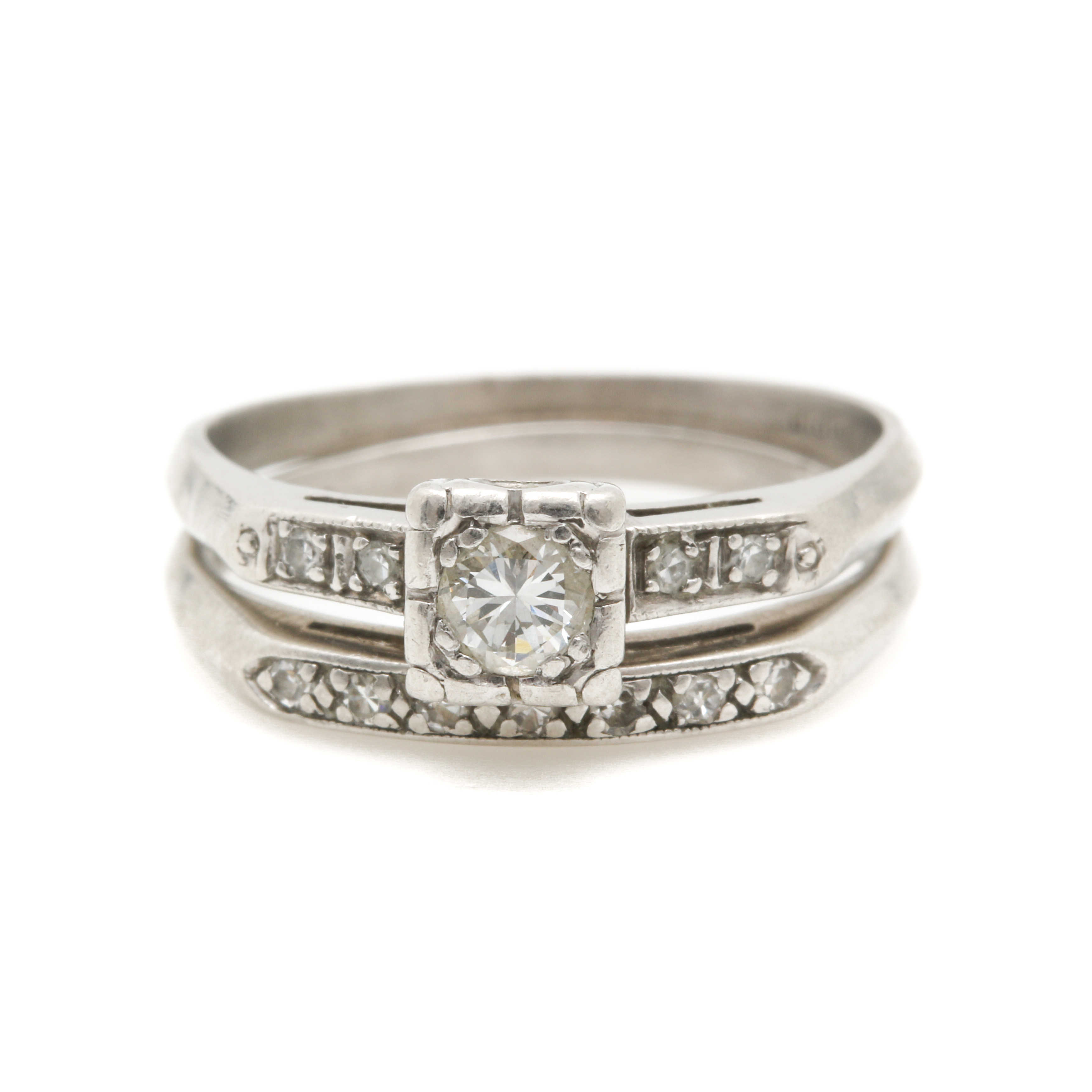Platinum Diamond Wedding Ring Set