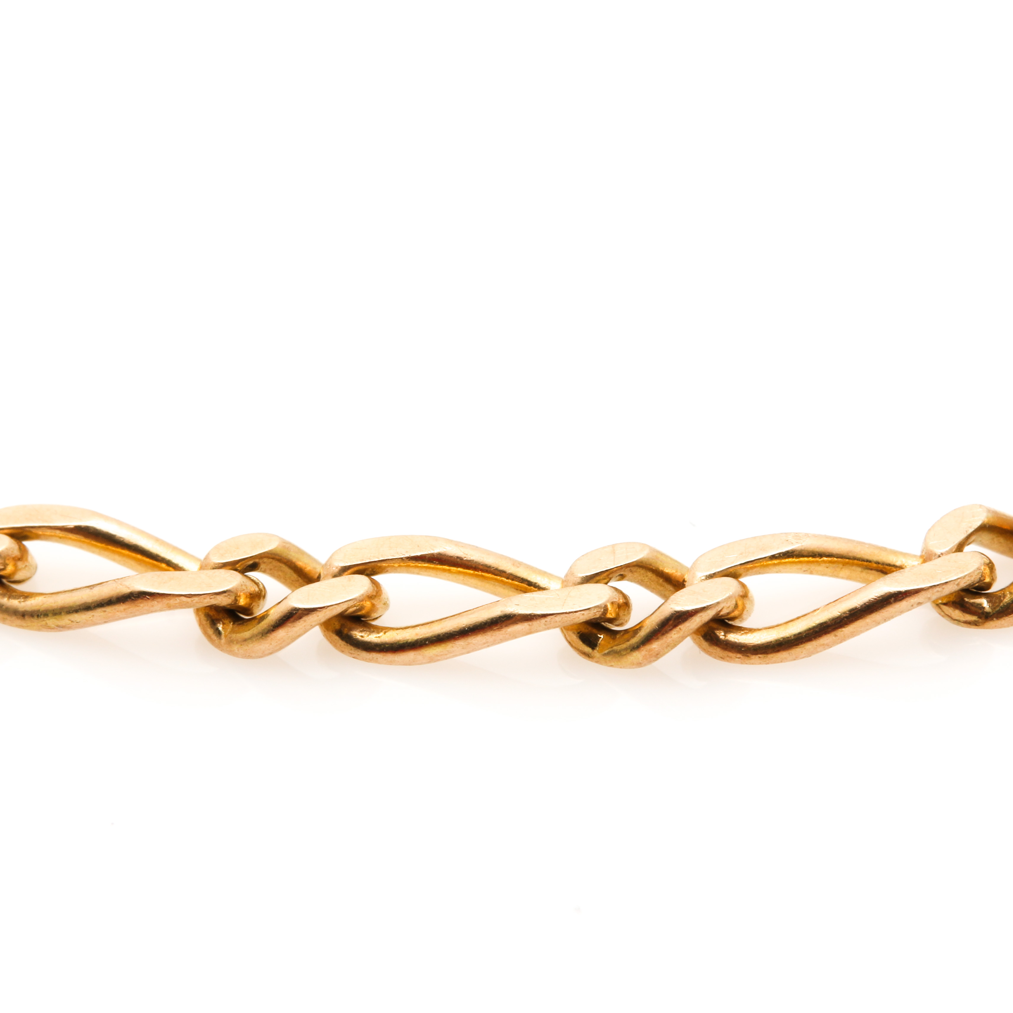 14K Yellow Gold Beveled Figaro Bracelet
