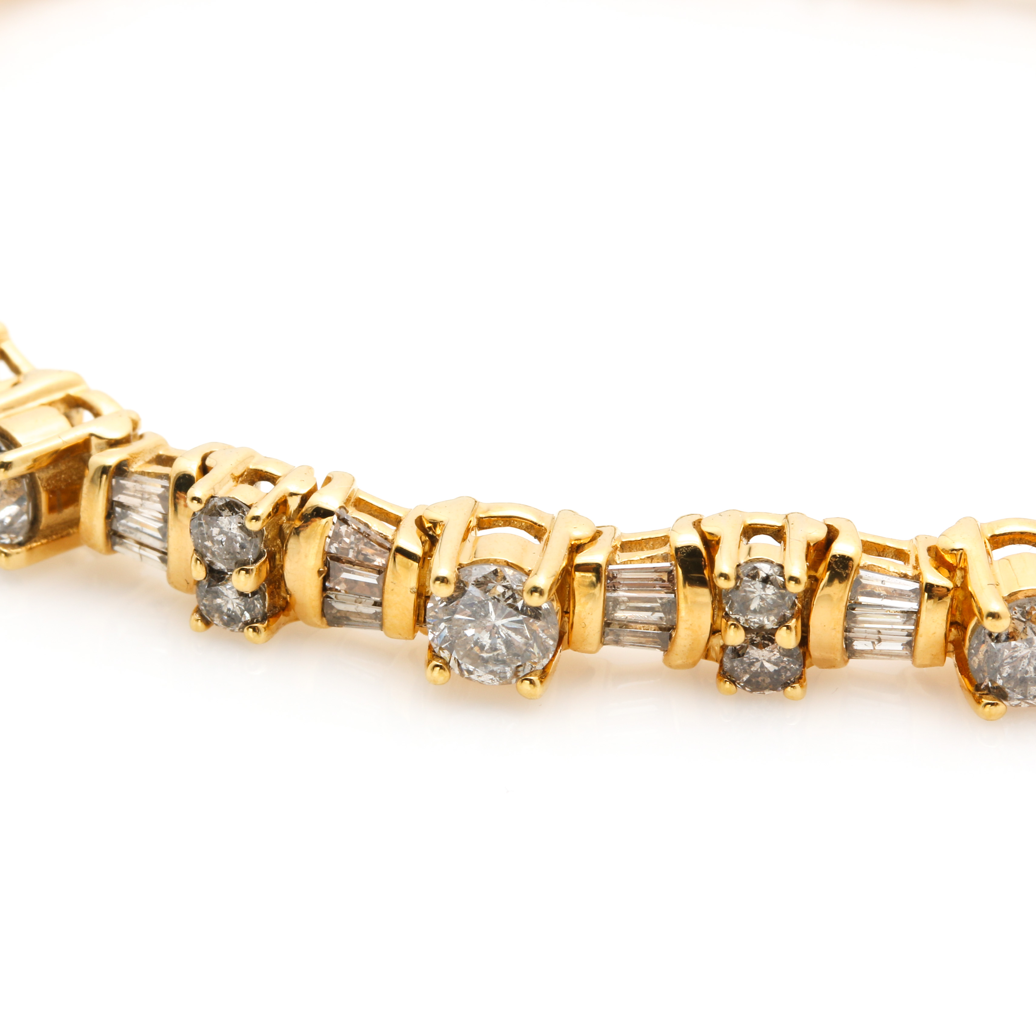 10K Yellow Gold 6.48 CTW Diamond Tennis Bracelet
