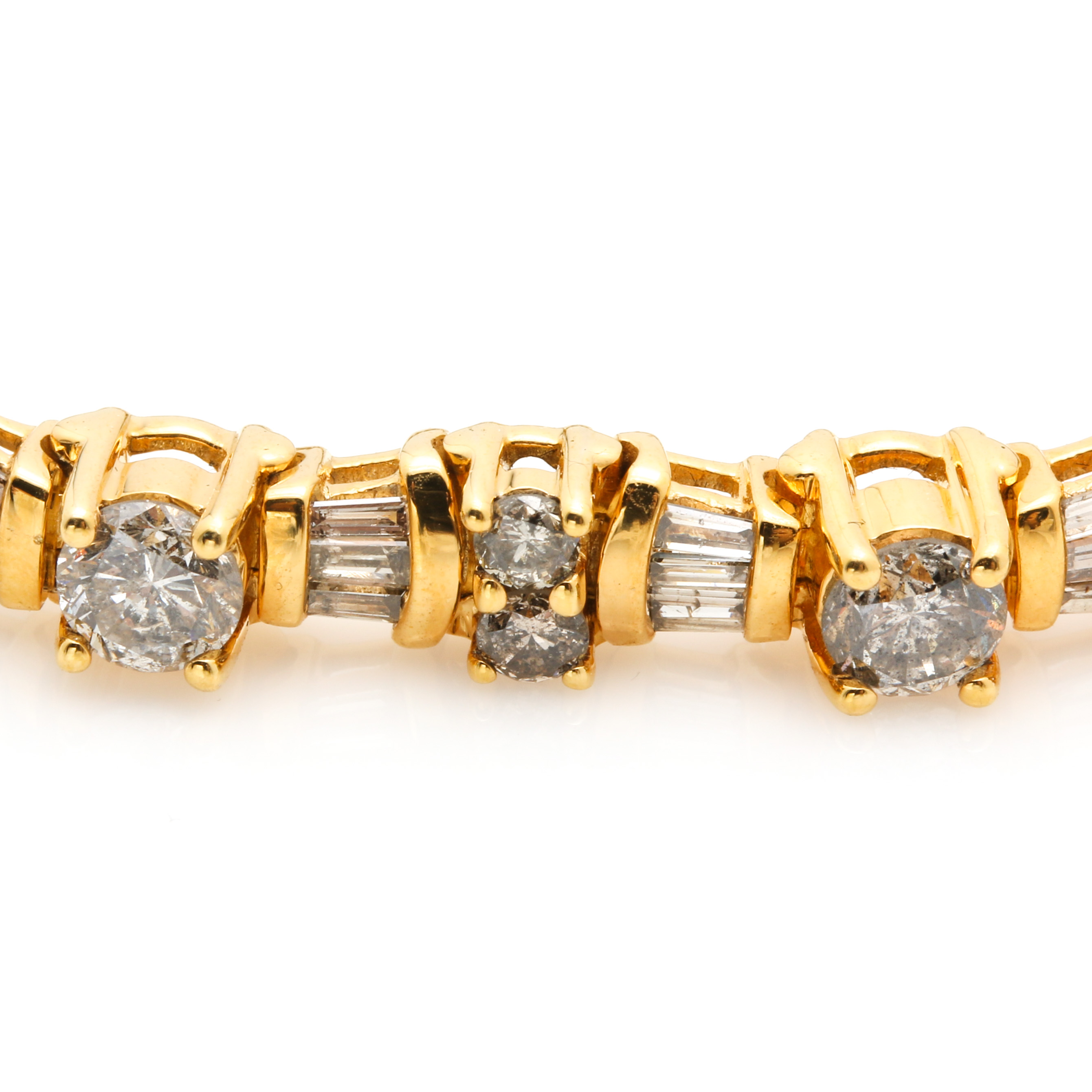 10K Yellow Gold 6.48 CTW Diamond Tennis Bracelet
