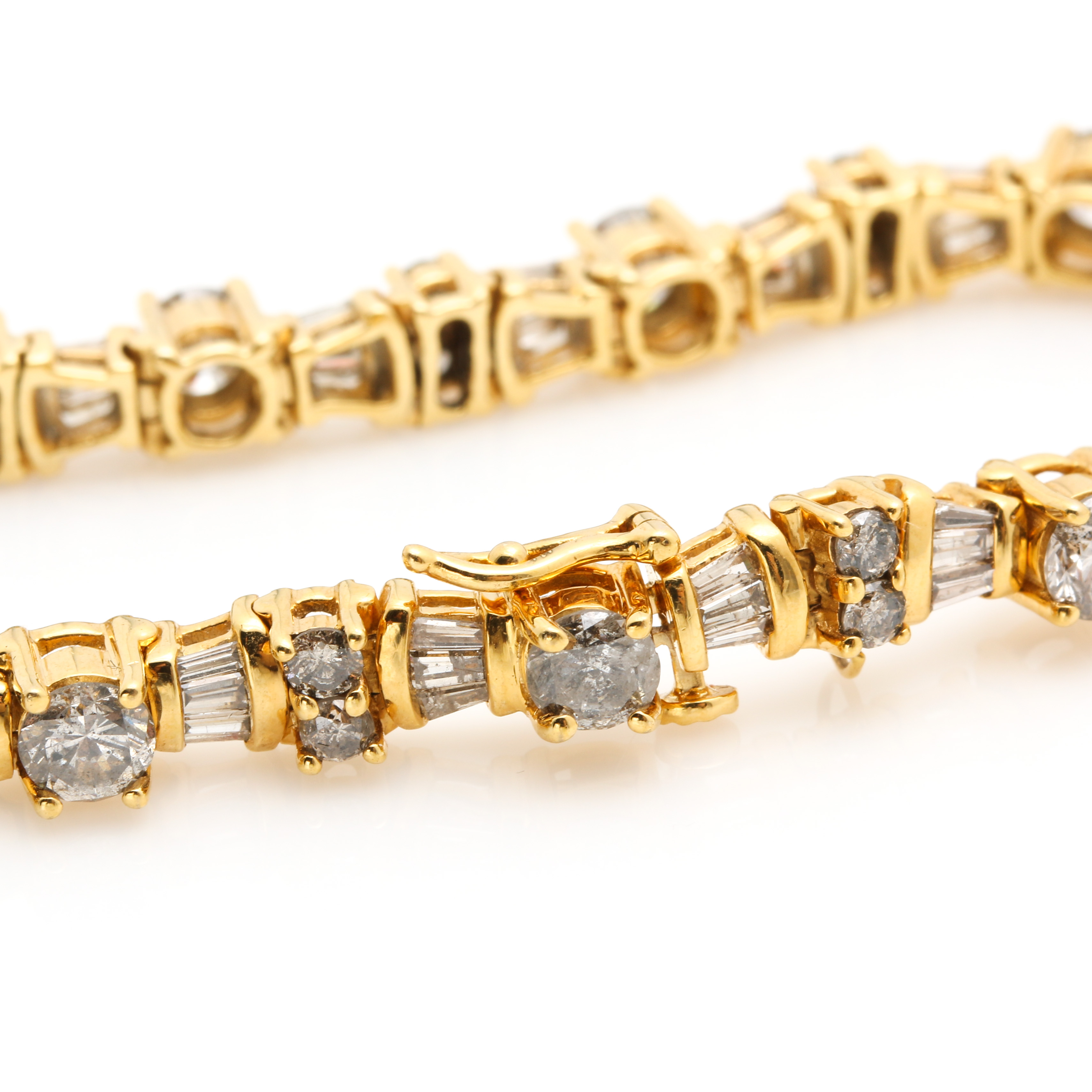 10K Yellow Gold 6.48 CTW Diamond Tennis Bracelet