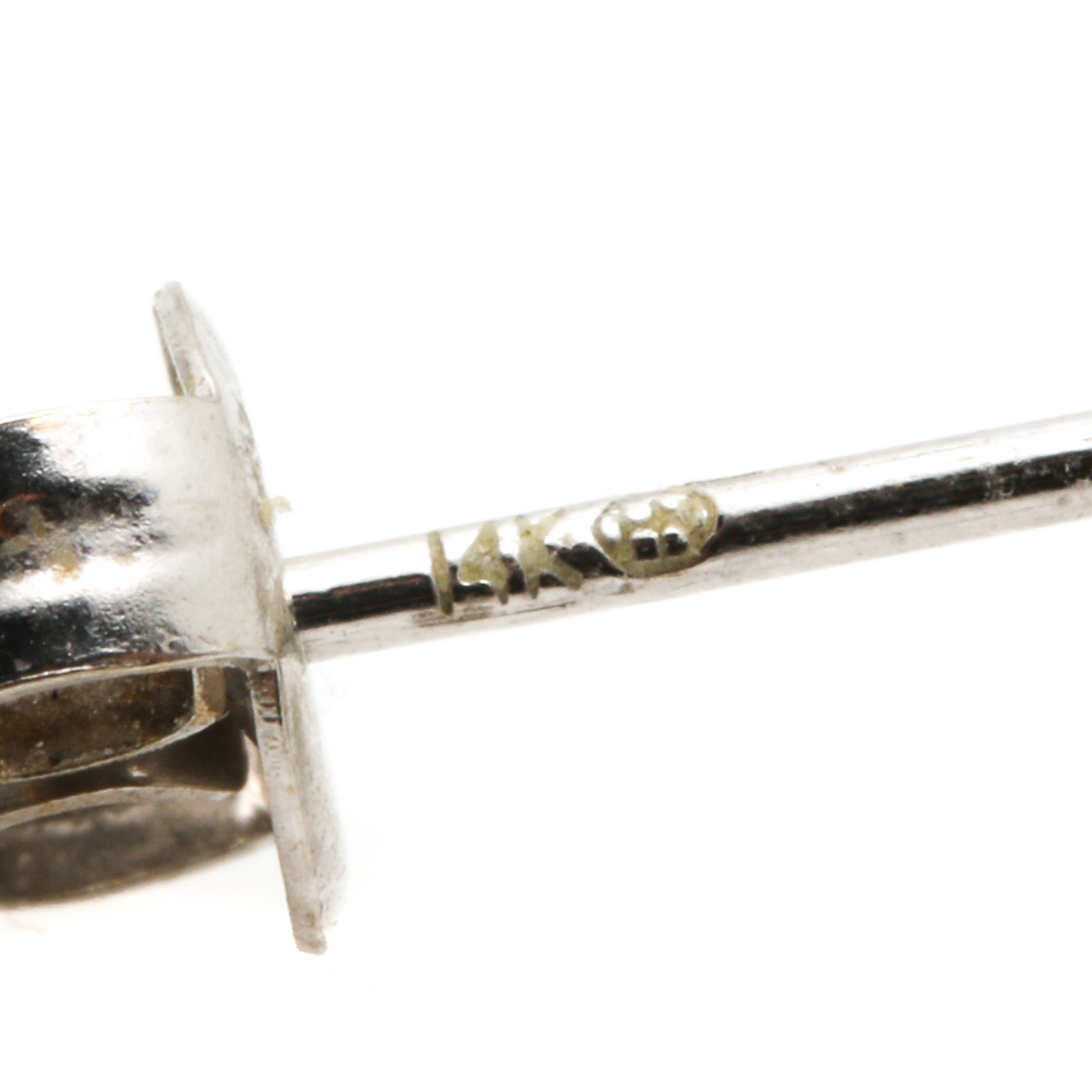 14K White Gold Diamond Cross Earrings