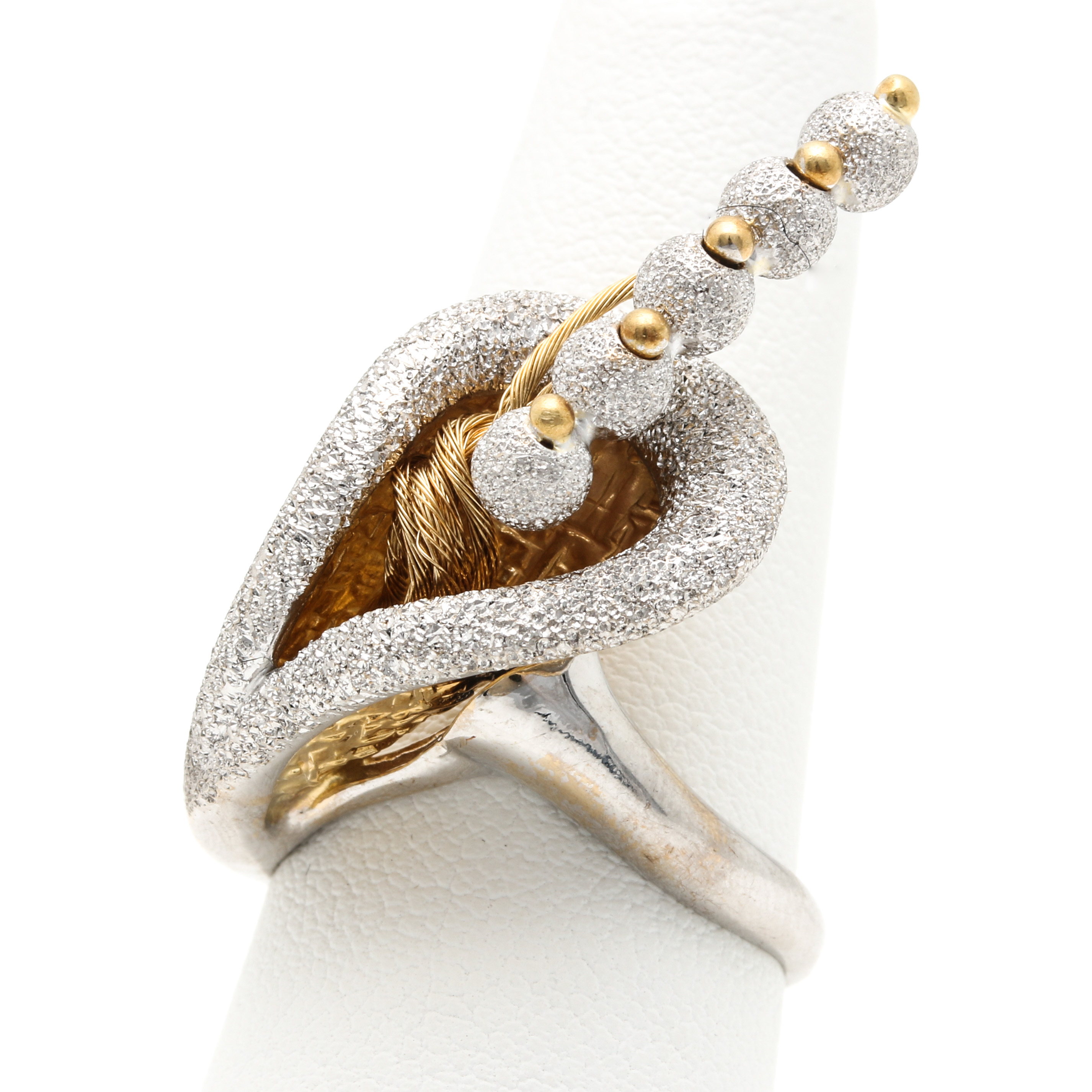 18K White and Yellow Gold Calla Lily Ring