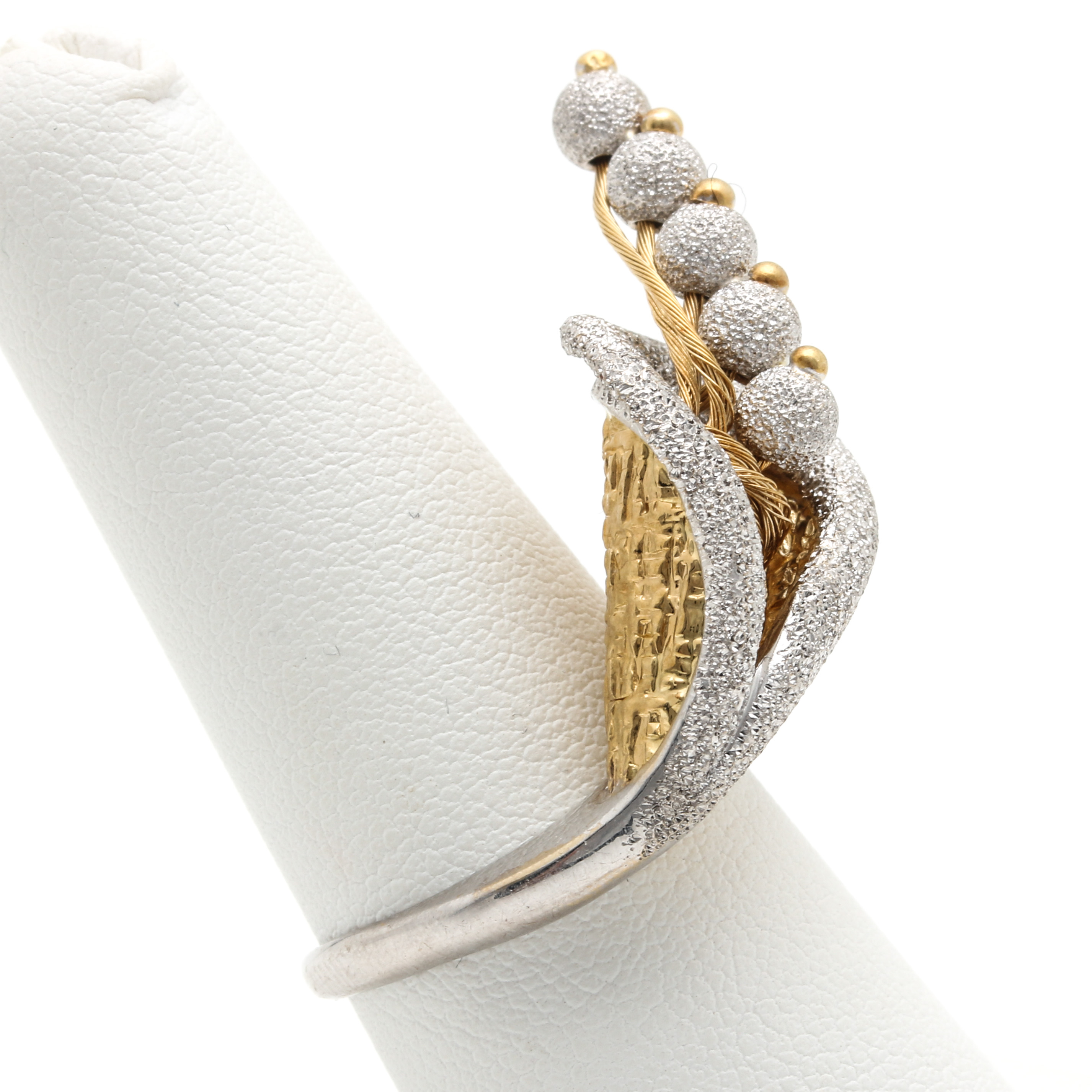 18K White and Yellow Gold Calla Lily Ring