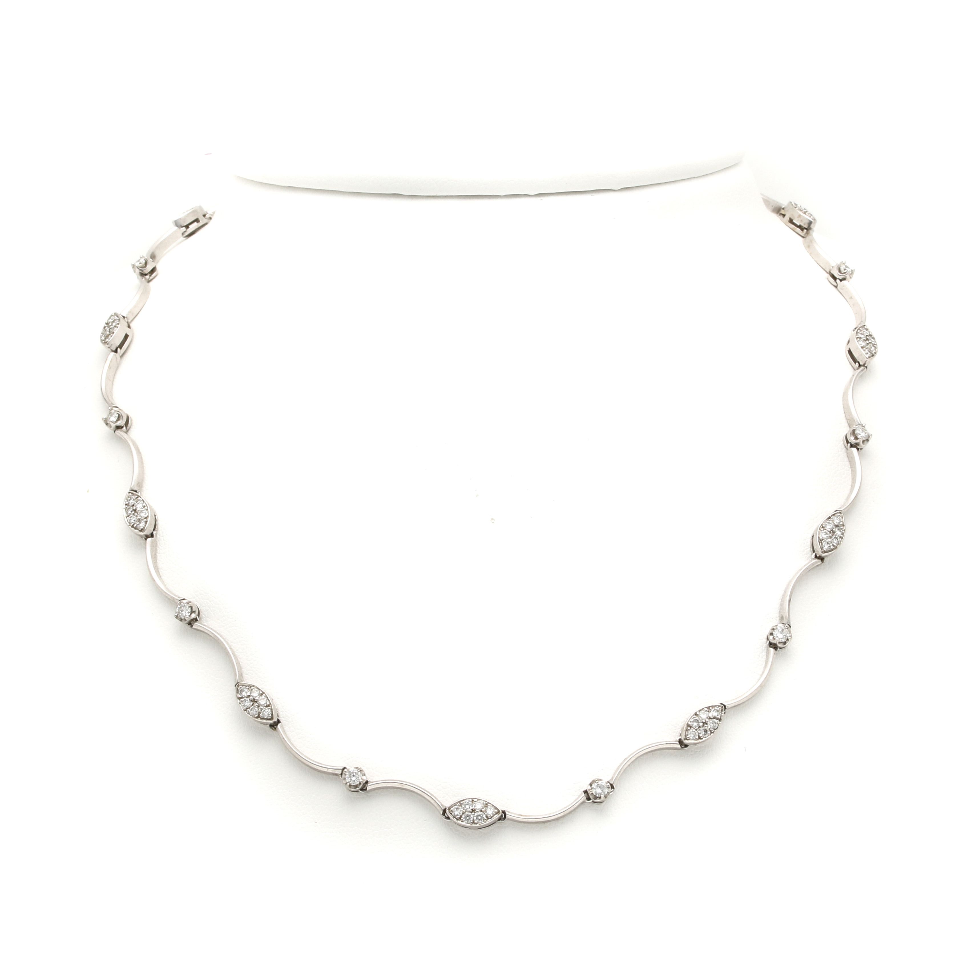 14K White Gold 1.46 CTW Diamond Necklace