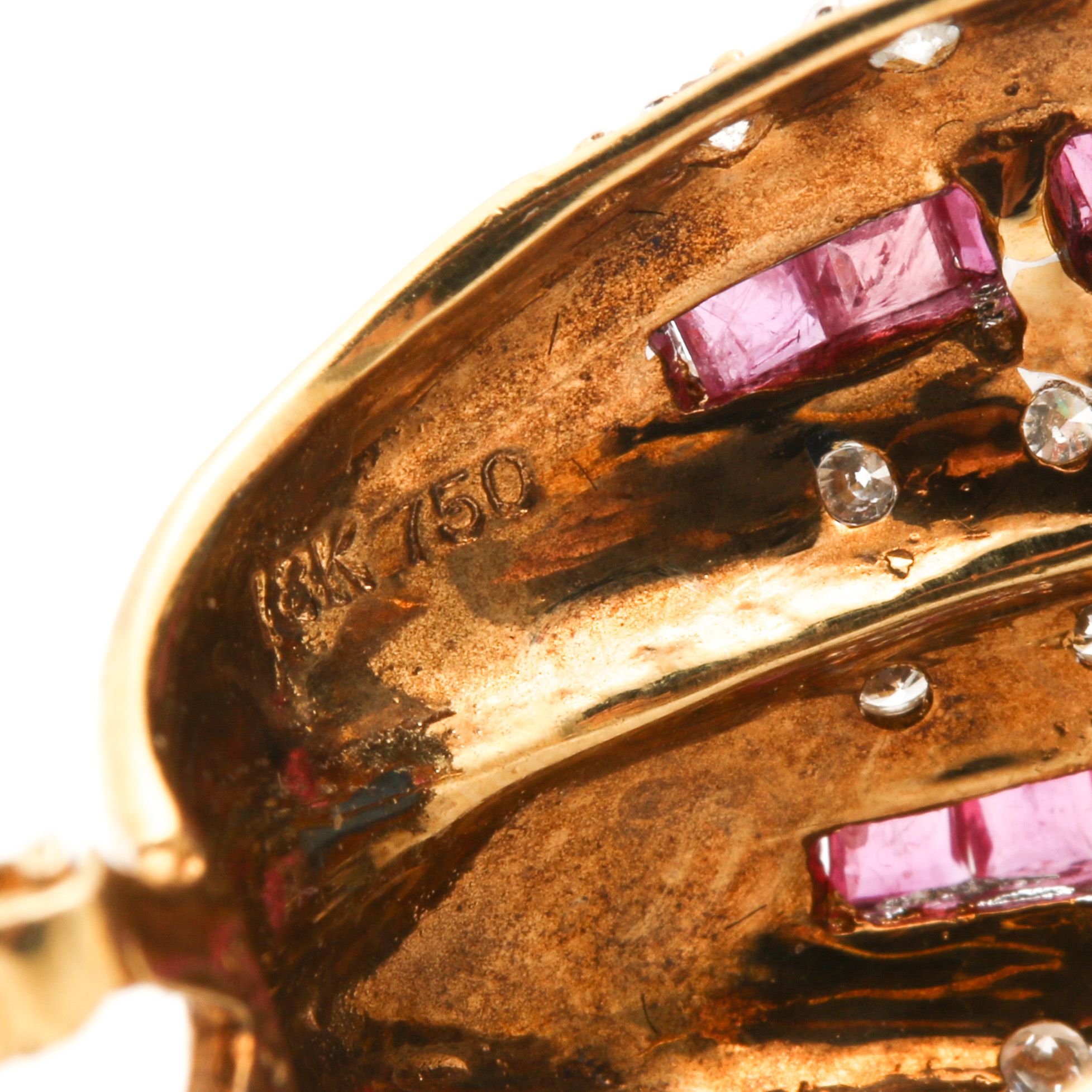 18K Yellow Gold Gemstone and Diamond Earrings