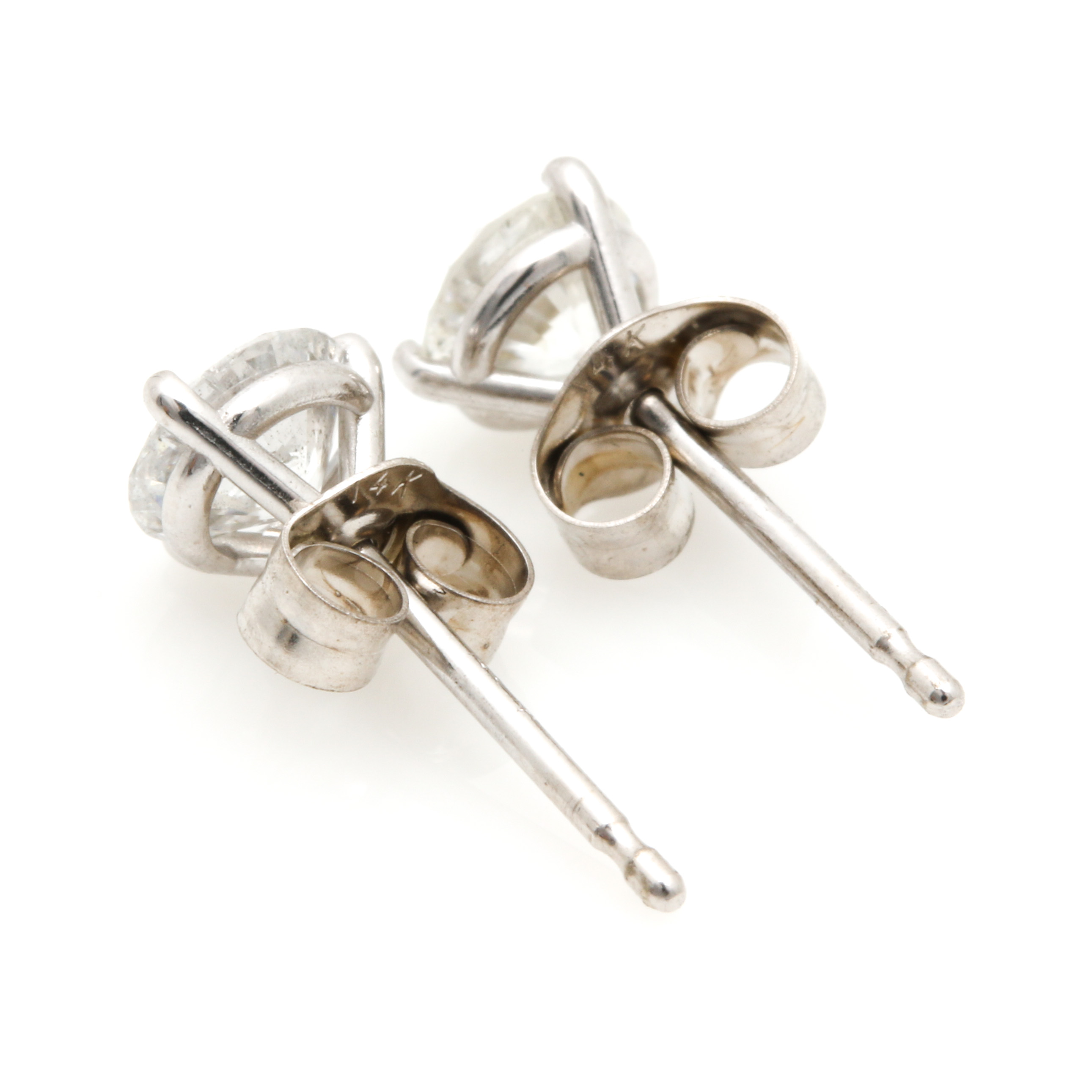 14K White Gold 0.75 CTW Diamond Earrings