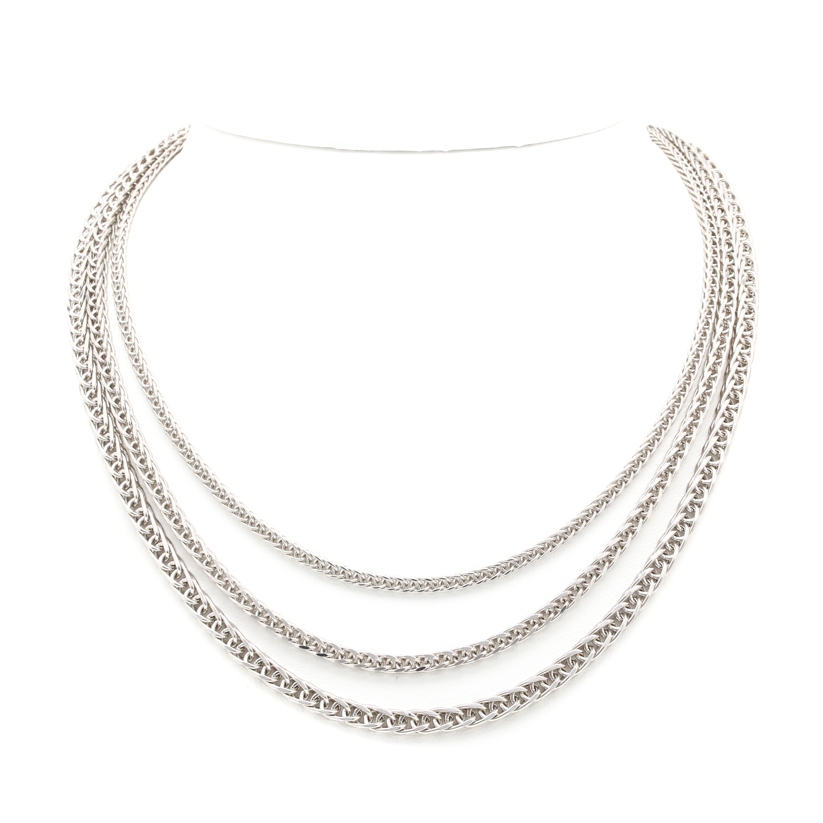 Makuti Sterling Silver Multi Strand Chain Link Necklace and Bracelet