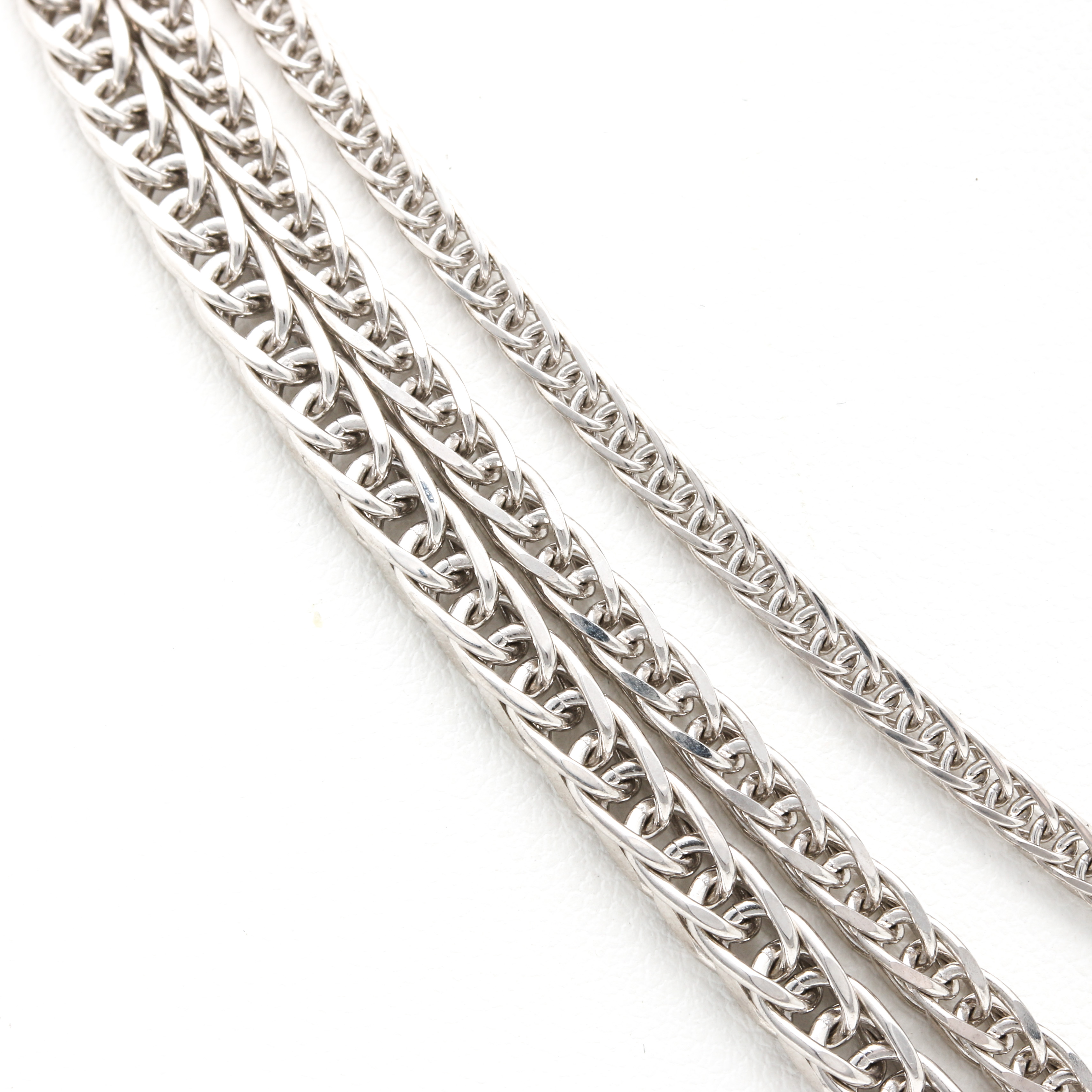 Makuti Sterling Silver Multi Strand Chain Link Necklace and Bracelet