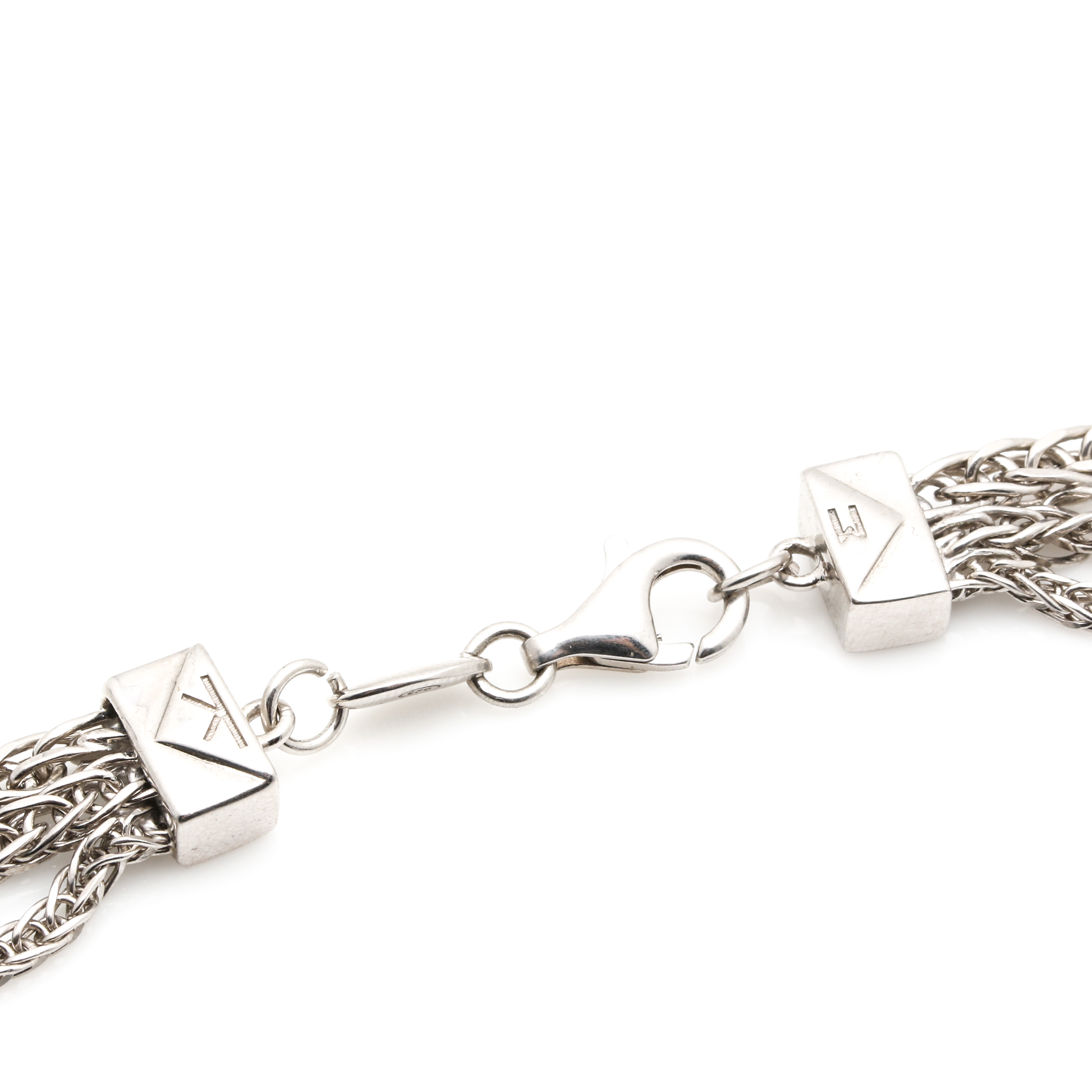 Makuti Sterling Silver Multi Strand Chain Link Necklace and Bracelet