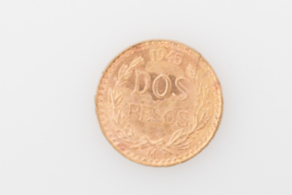 1945 (Restrike) Mexico 2 Pesos Gold Coin