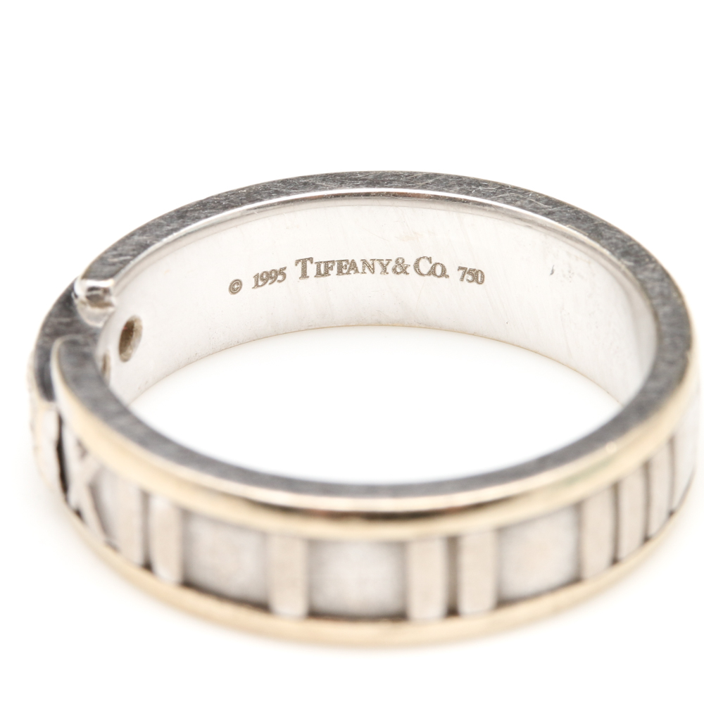 Tiffany & Co. 18K White Gold and Diamond "Atlas" Ring