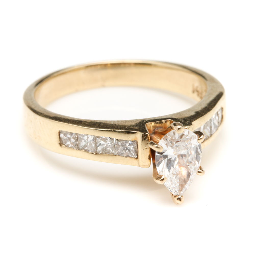 14K Yellow Gold 1.73 CTW Diamond Bridal Set Rings