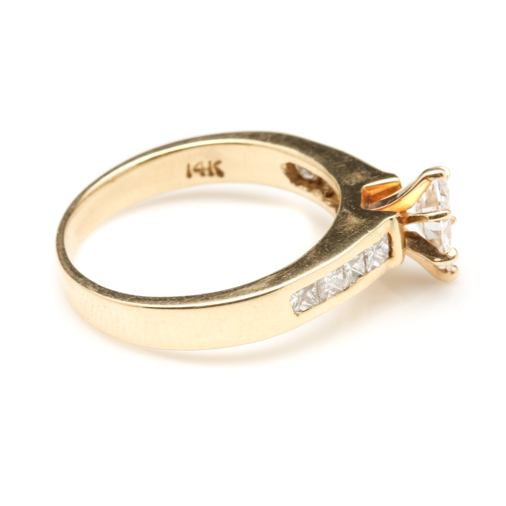 14K Yellow Gold 1.73 CTW Diamond Bridal Set Rings