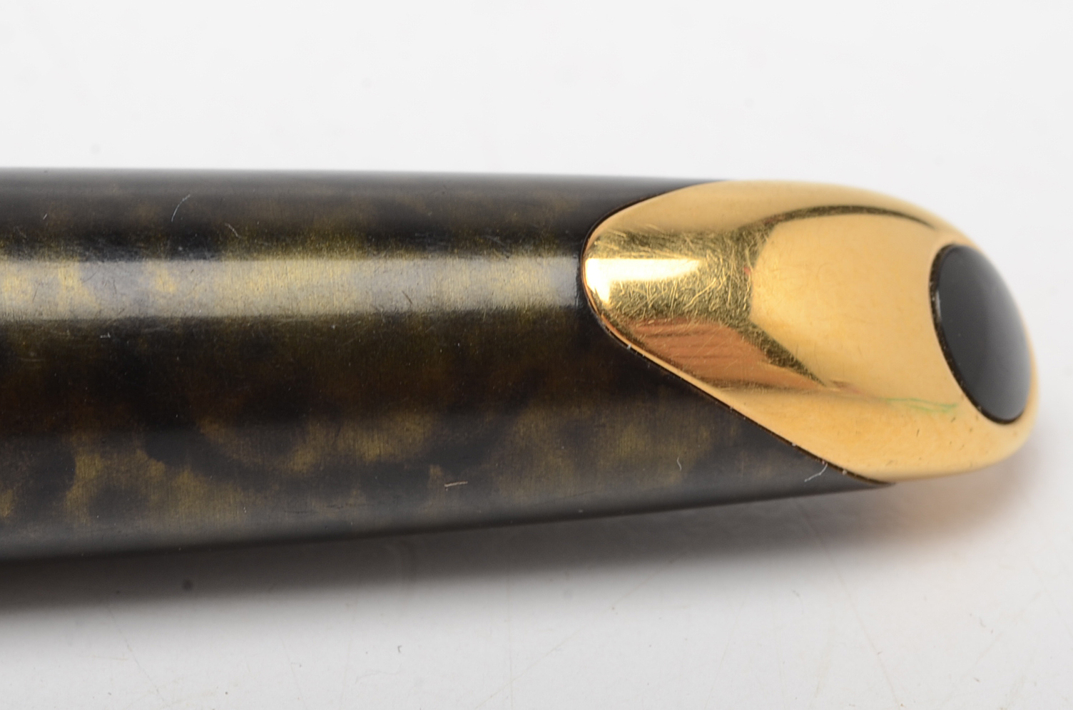 Vintage Waterman "Carene" Green Lacquer Fountain Pen with 18K Gold Nib