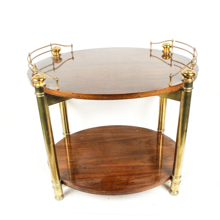 Two-Tiered Oval Side Table