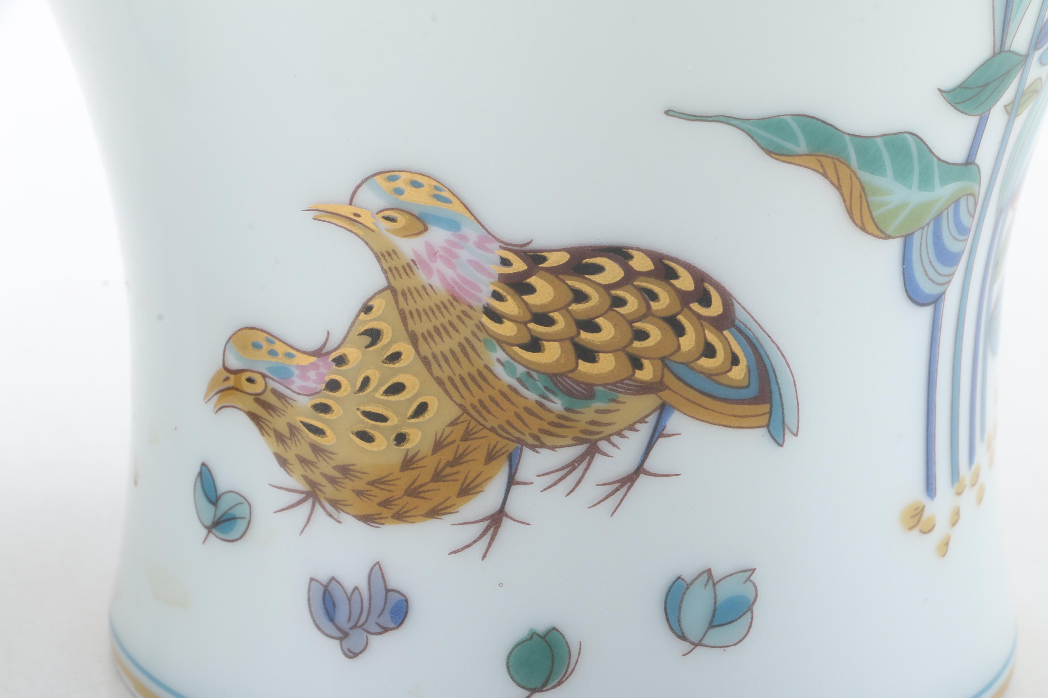 Limoges "Golden Quail" Porcelain Vases