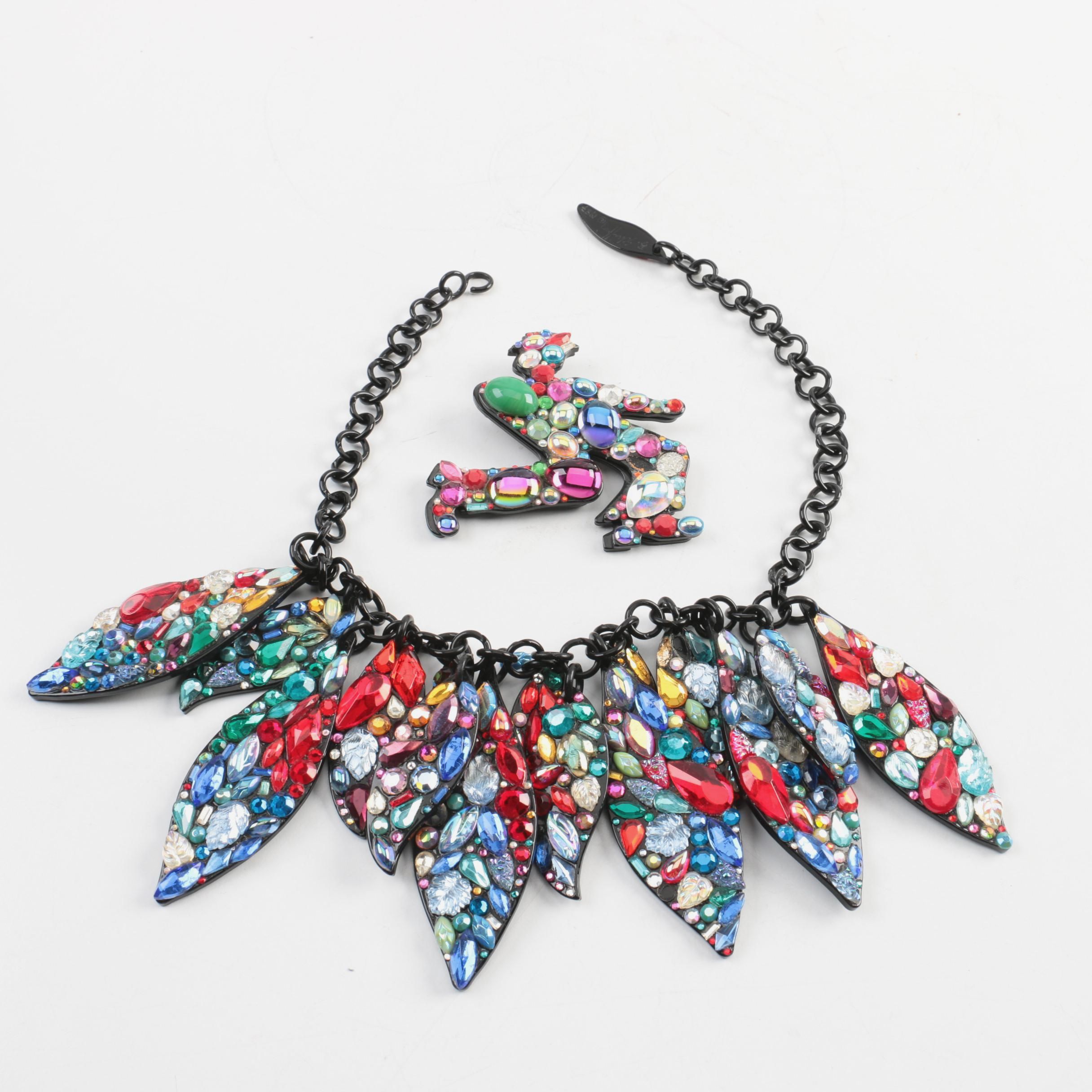 Handmade Necklace and Pin by Bill Schiffer