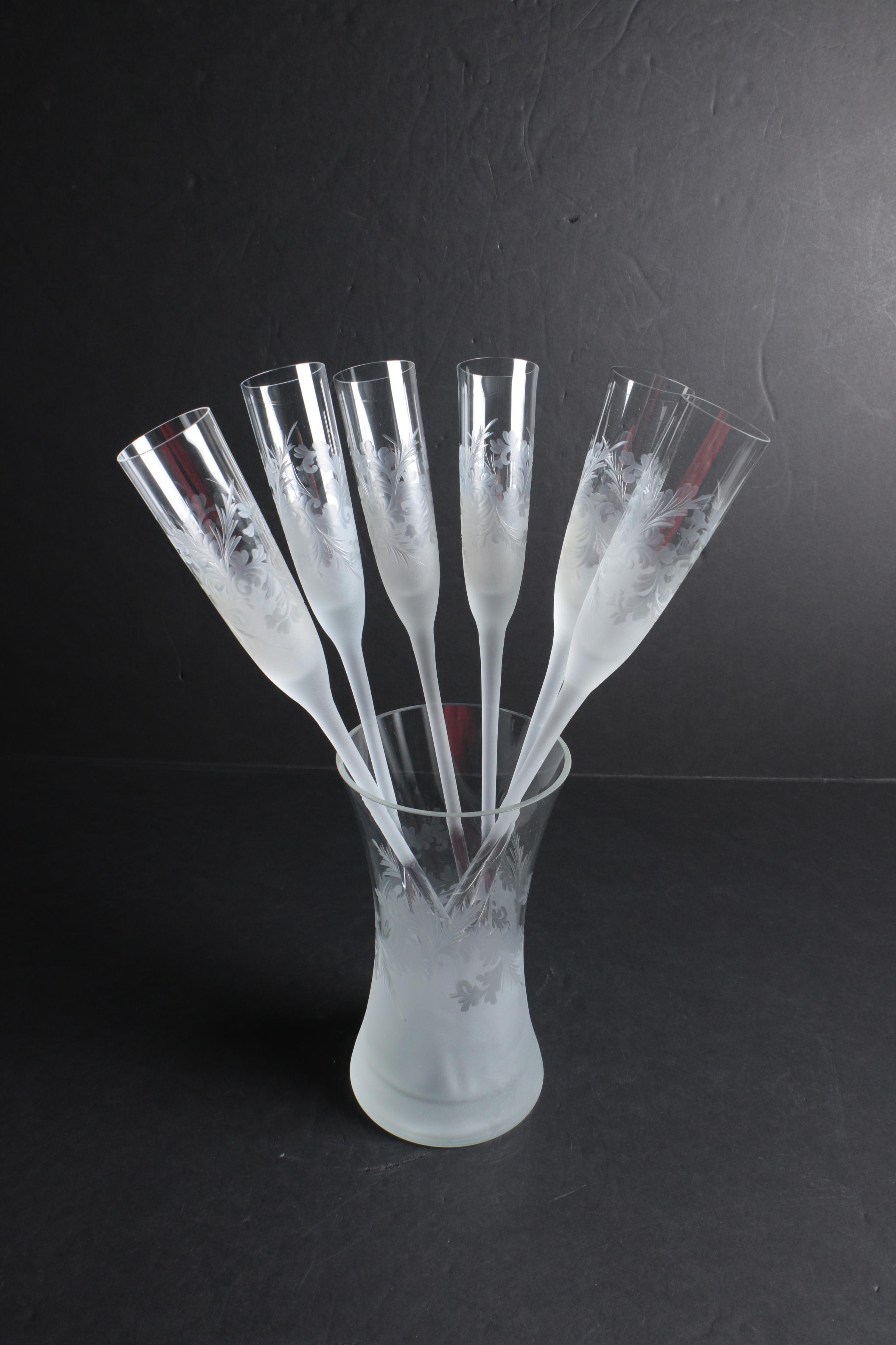 Czech Republic Frosted Glass Epergne