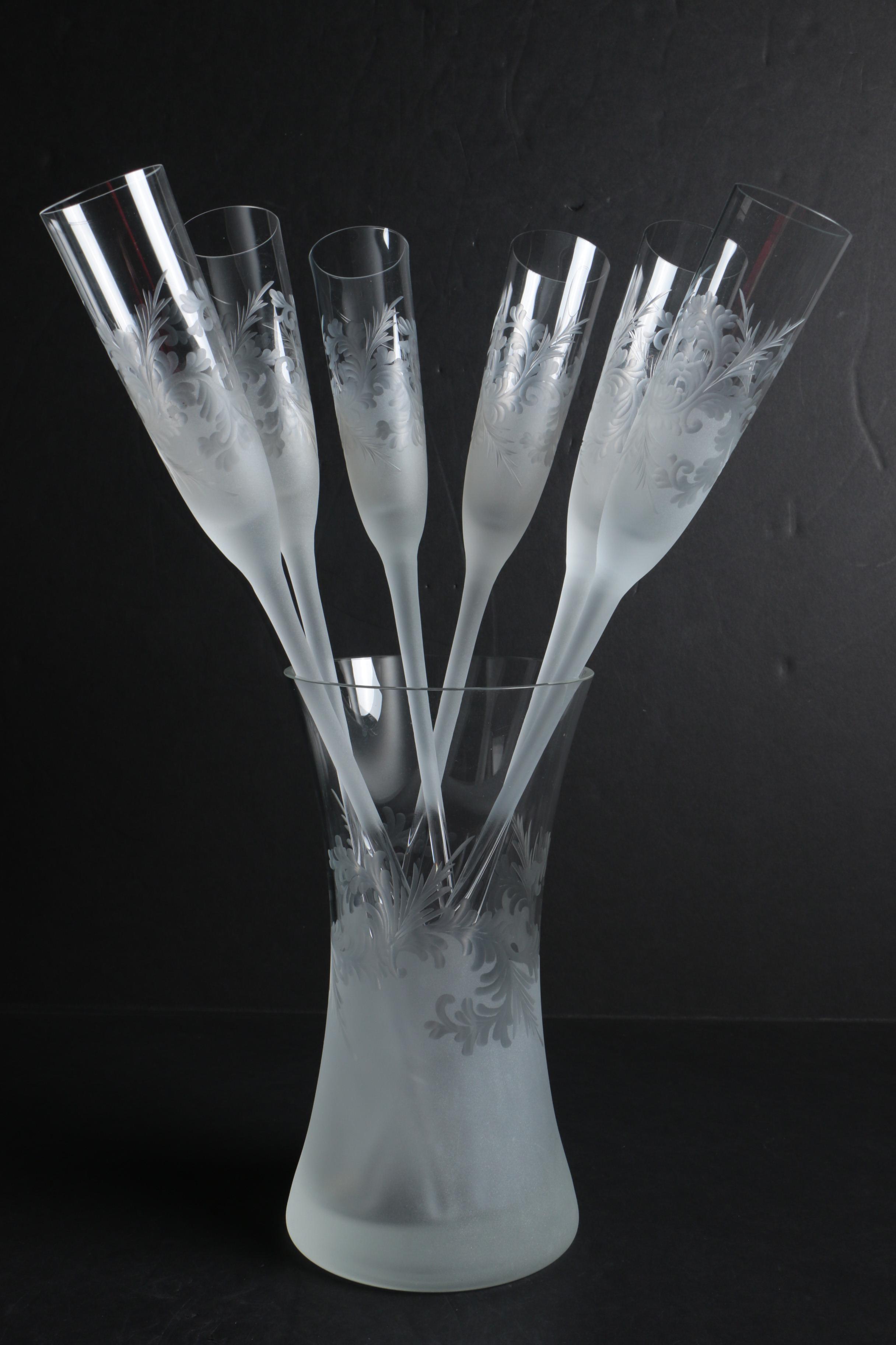 Czech Republic Frosted Glass Epergne