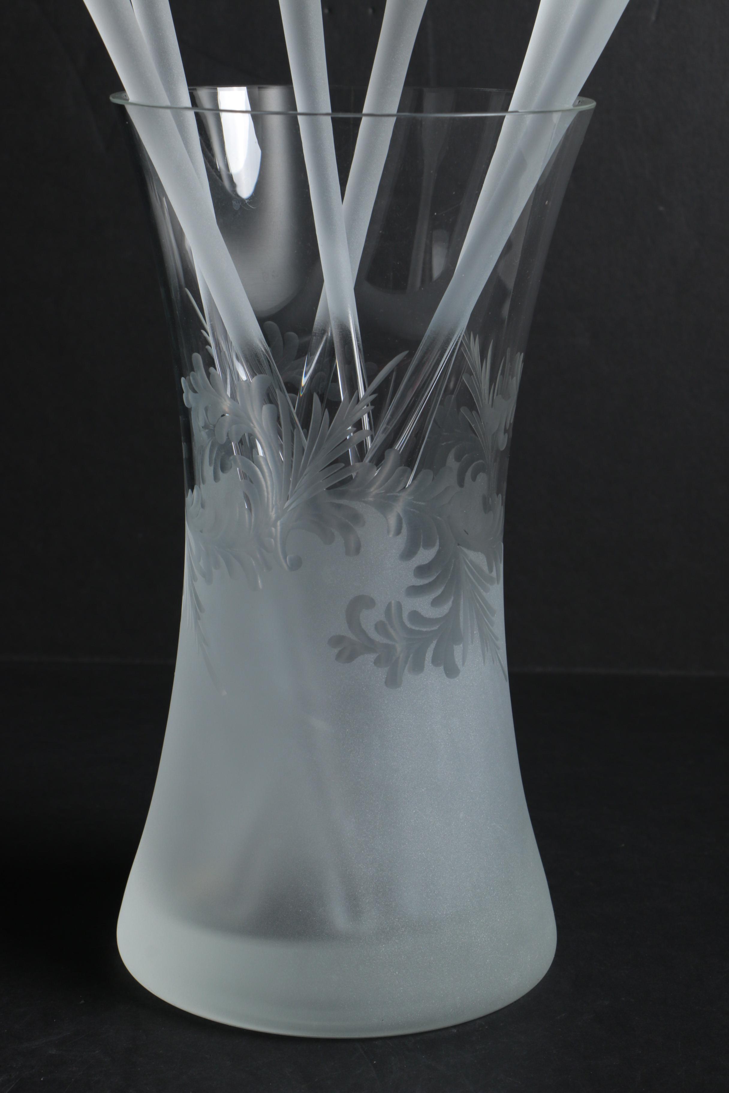 Czech Republic Frosted Glass Epergne