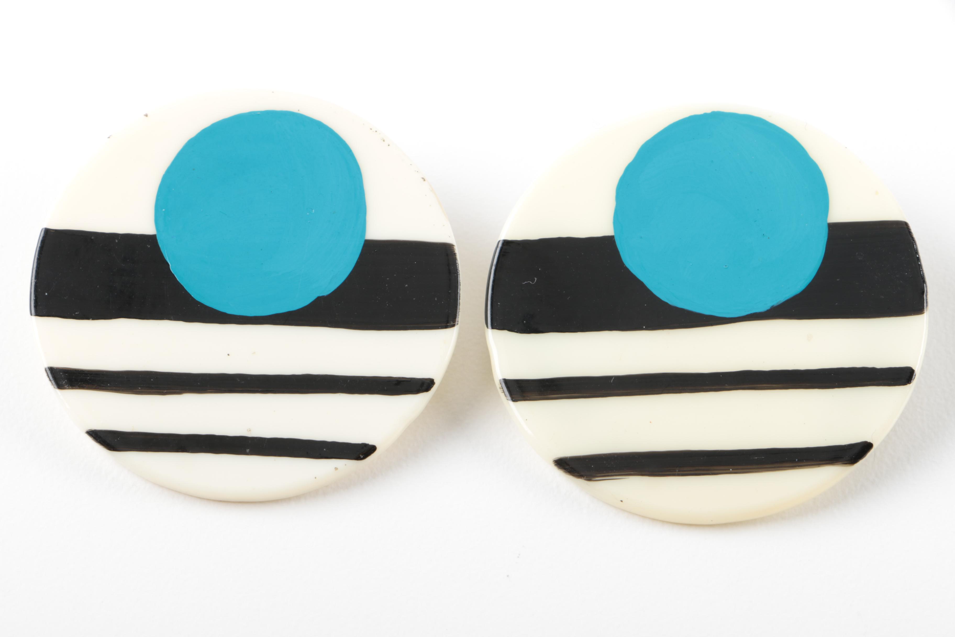 1980-1990s Vintage Bill Schiffer Post-Modern Style Earrings