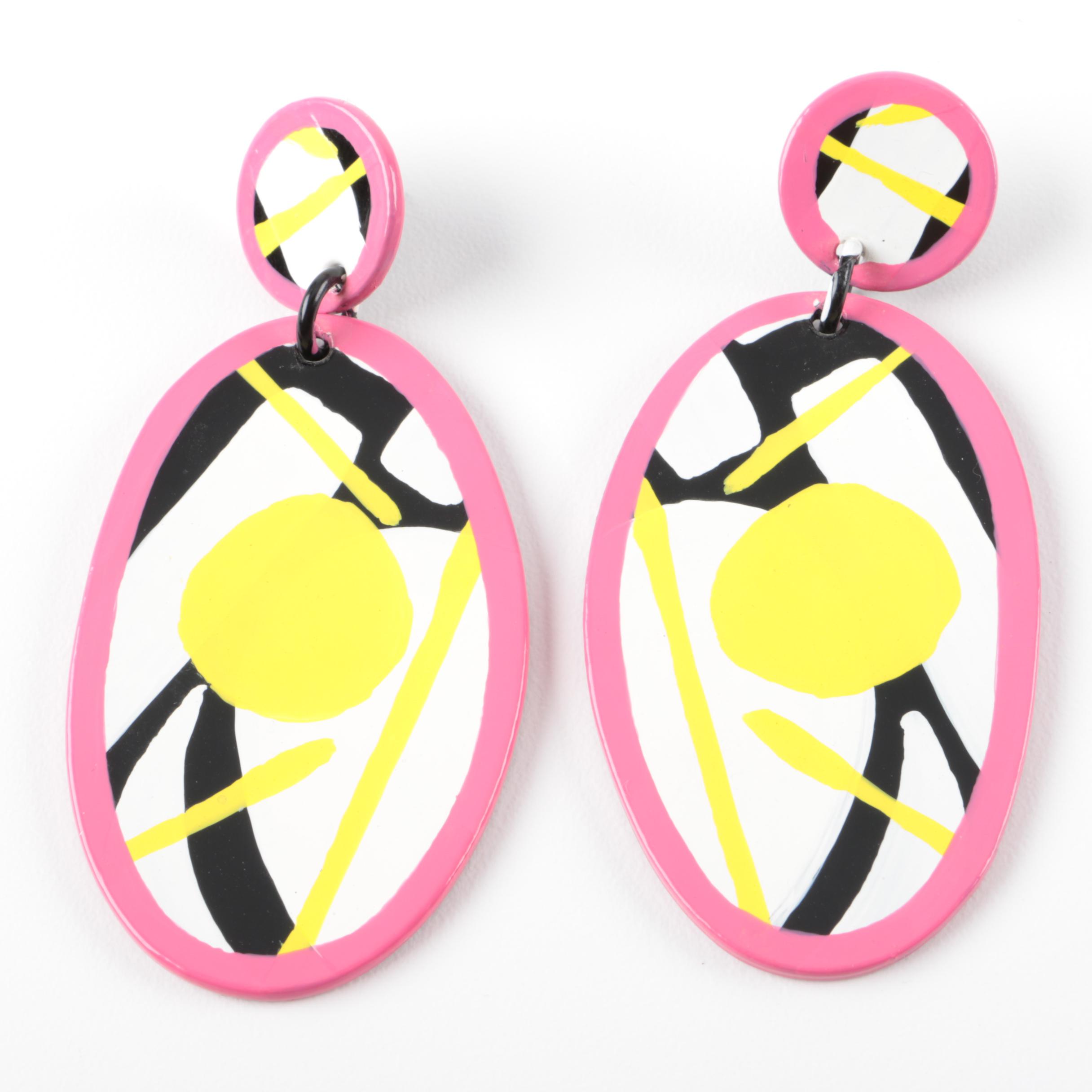 1980-1990s Vintage Bill Schiffer Post-Modern Style Earrings