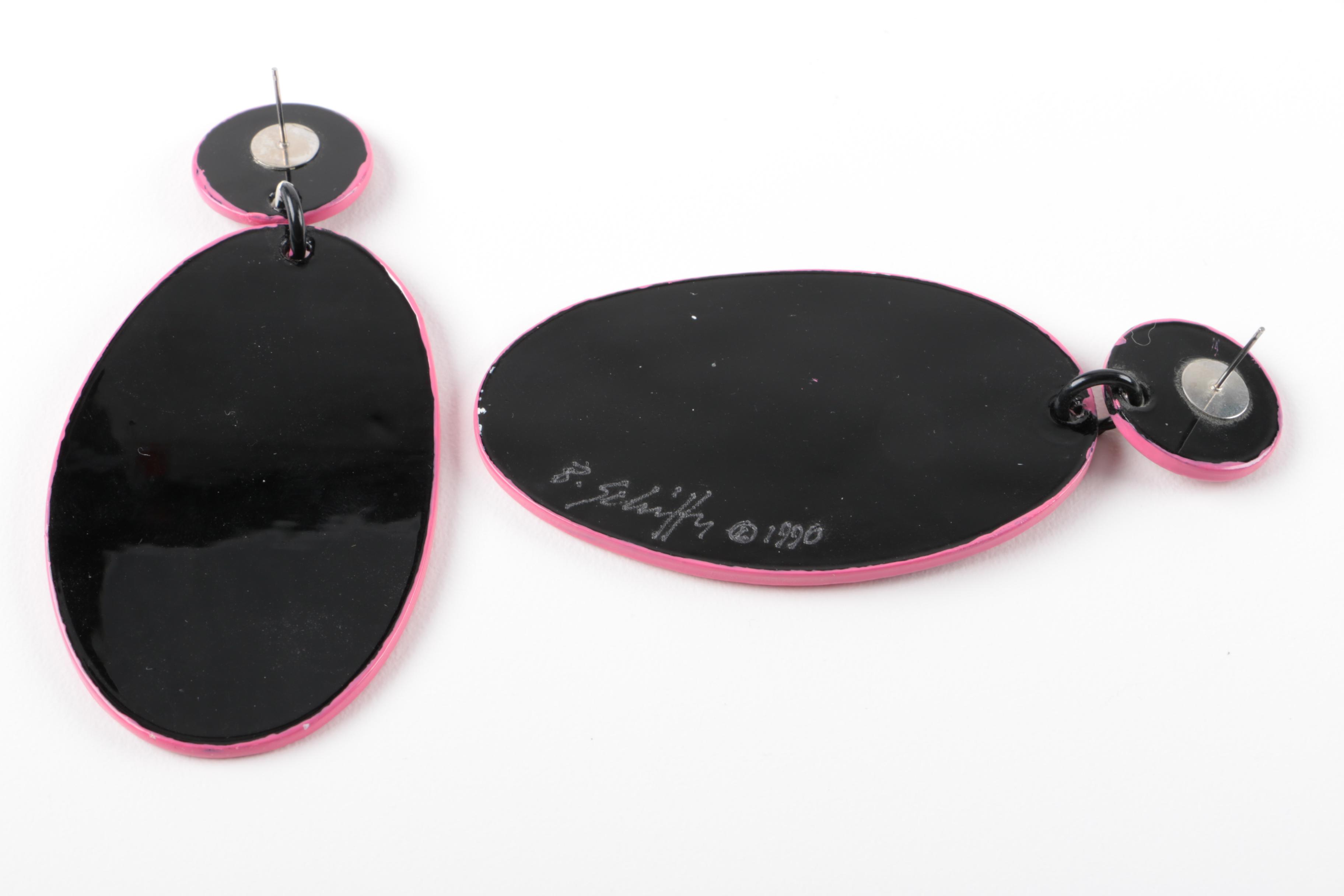 1980-1990s Vintage Bill Schiffer Post-Modern Style Earrings