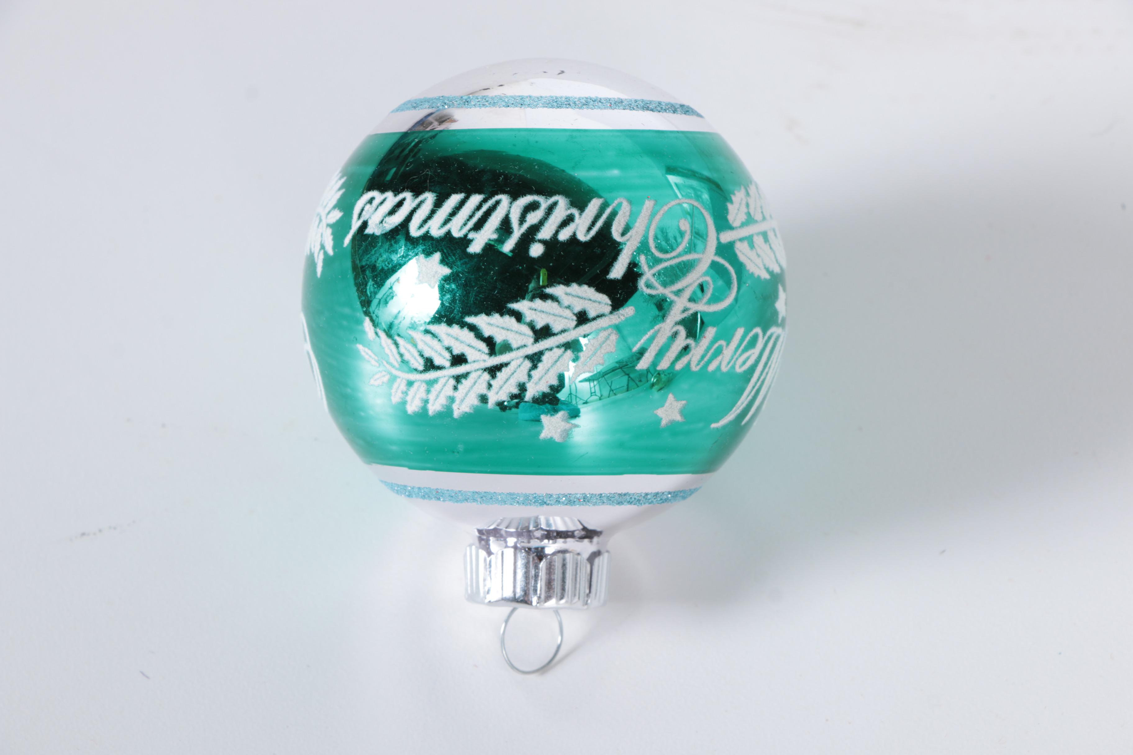 Vintage Aluminum Christmas Tree, Topper, and Shiny Brite Ornaments