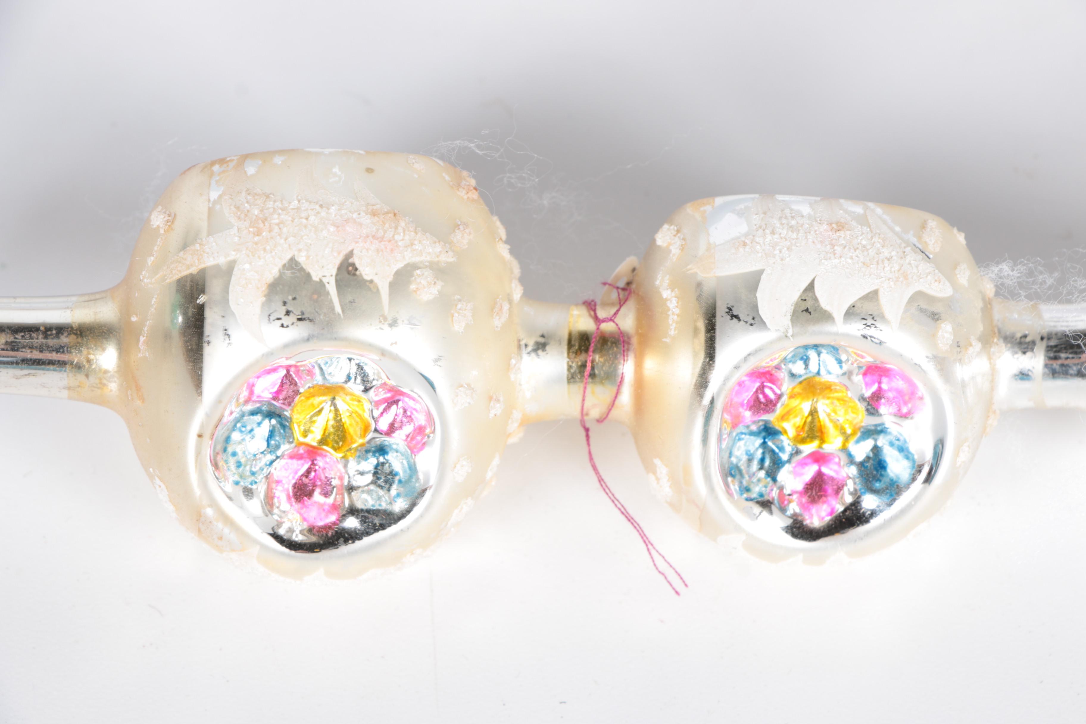 Vintage Aluminum Christmas Tree, Topper, and Shiny Brite Ornaments